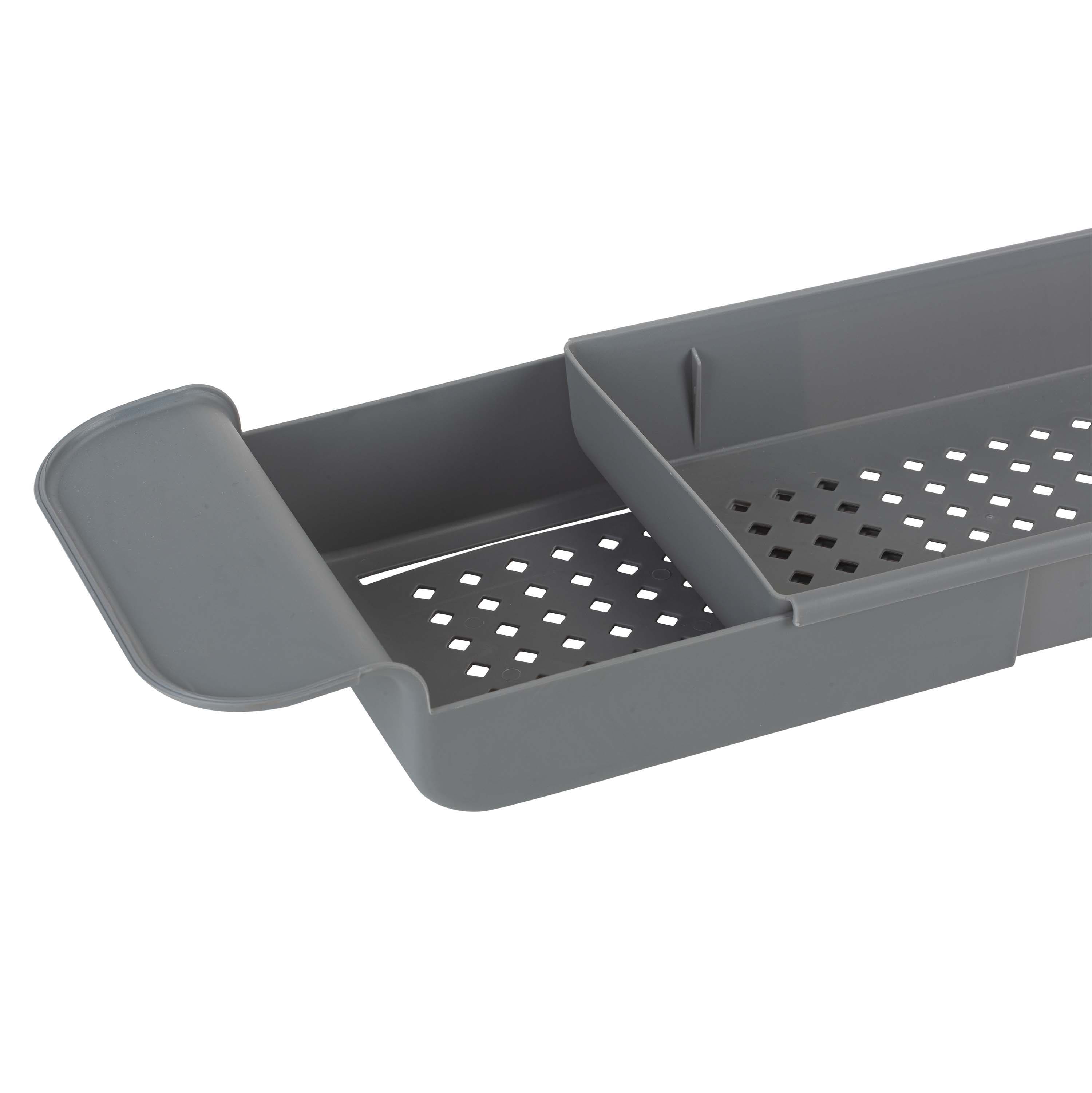 Bath Bliss Gray Expandable Non-Slip Bathtub Caddy
