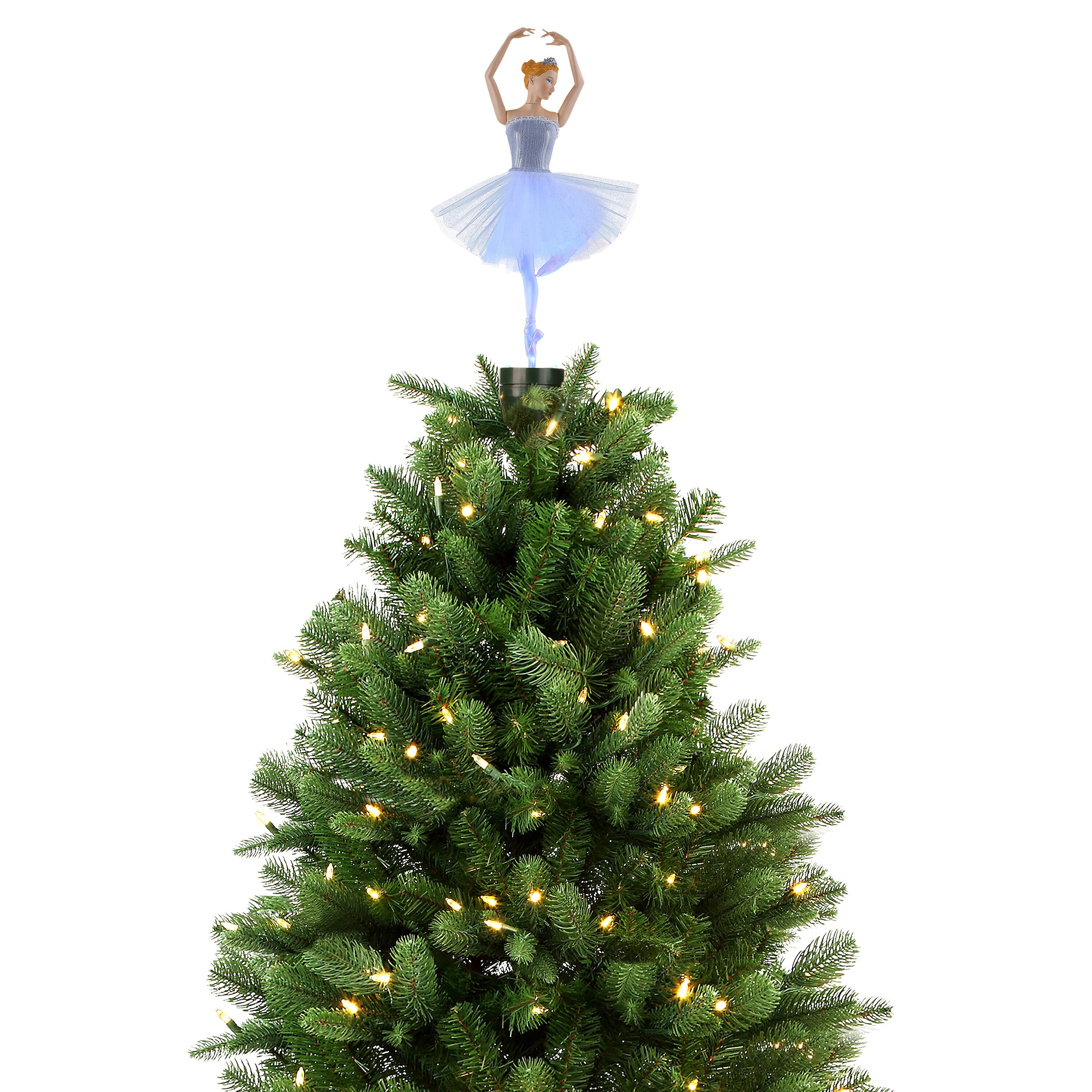 12.5&#x22; Animated Fiber-Optic Ballerina Tree Topper