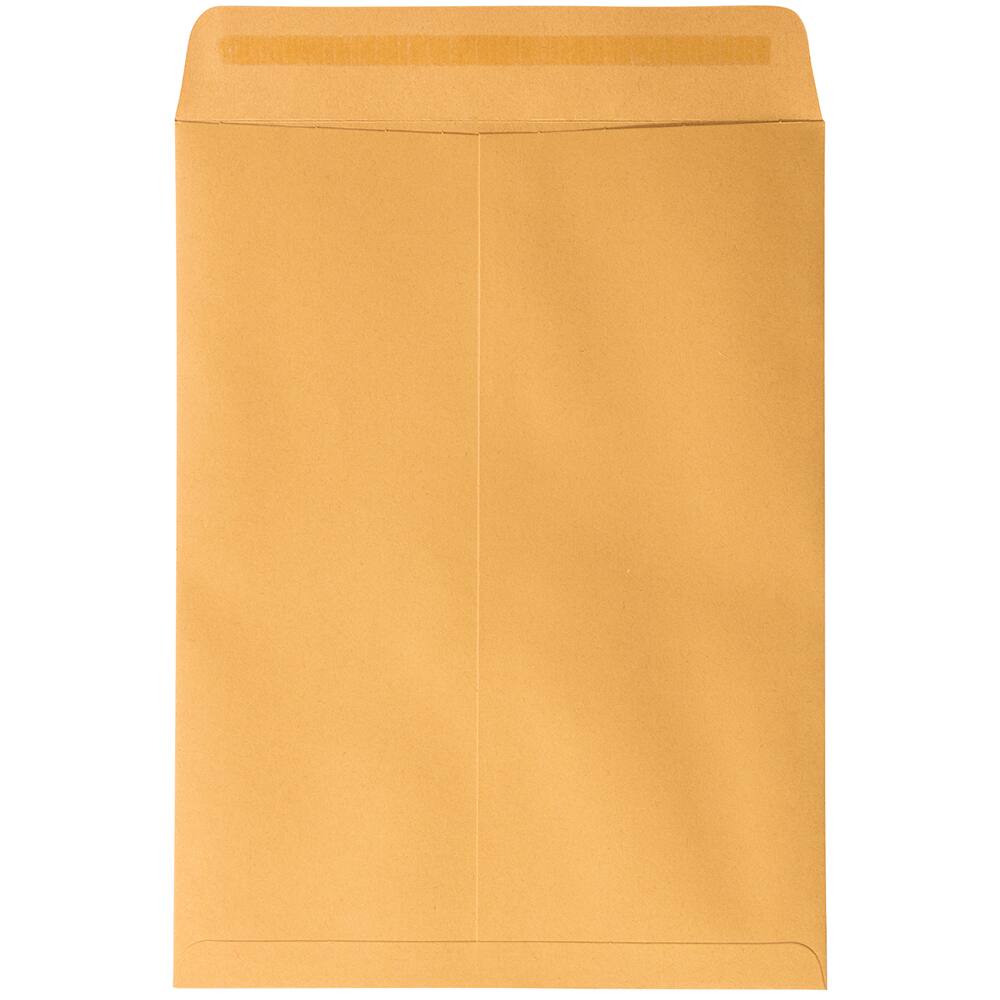 JAM Paper Brown Kraft Manila Open End Catalog Premium Envelopes with Peel &#x26; Seal Closure