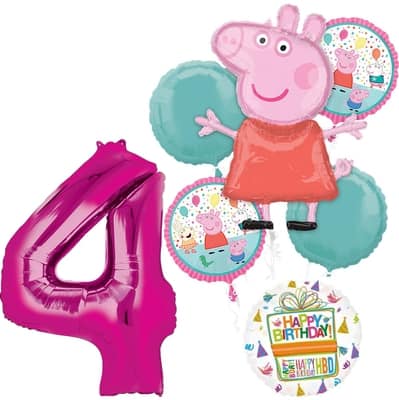 Peppa Pig Foil Balloon Birthday Bouquet By Anagram | Michaels®
