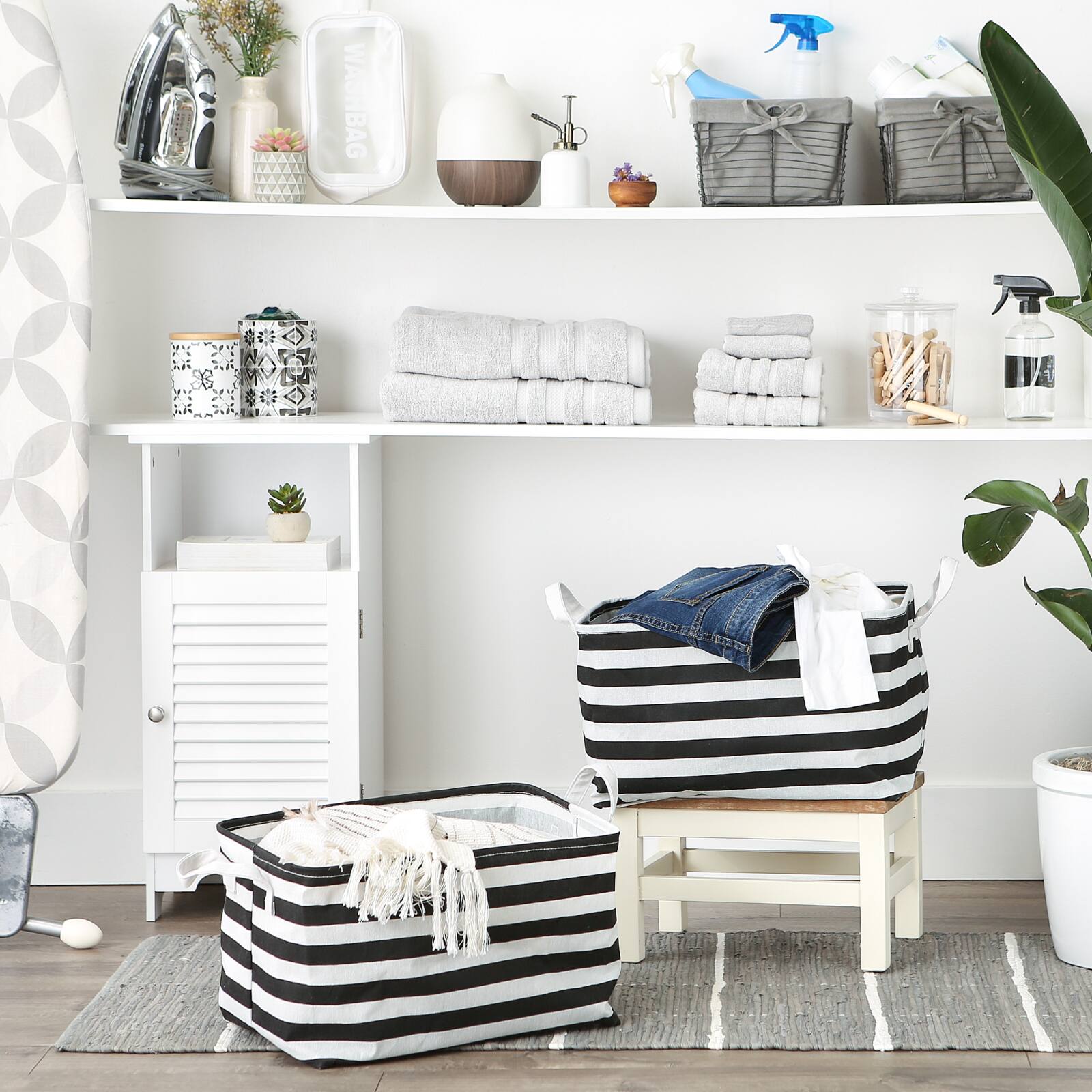 DII&#xAE; Striped Laundry Bins, 2ct.