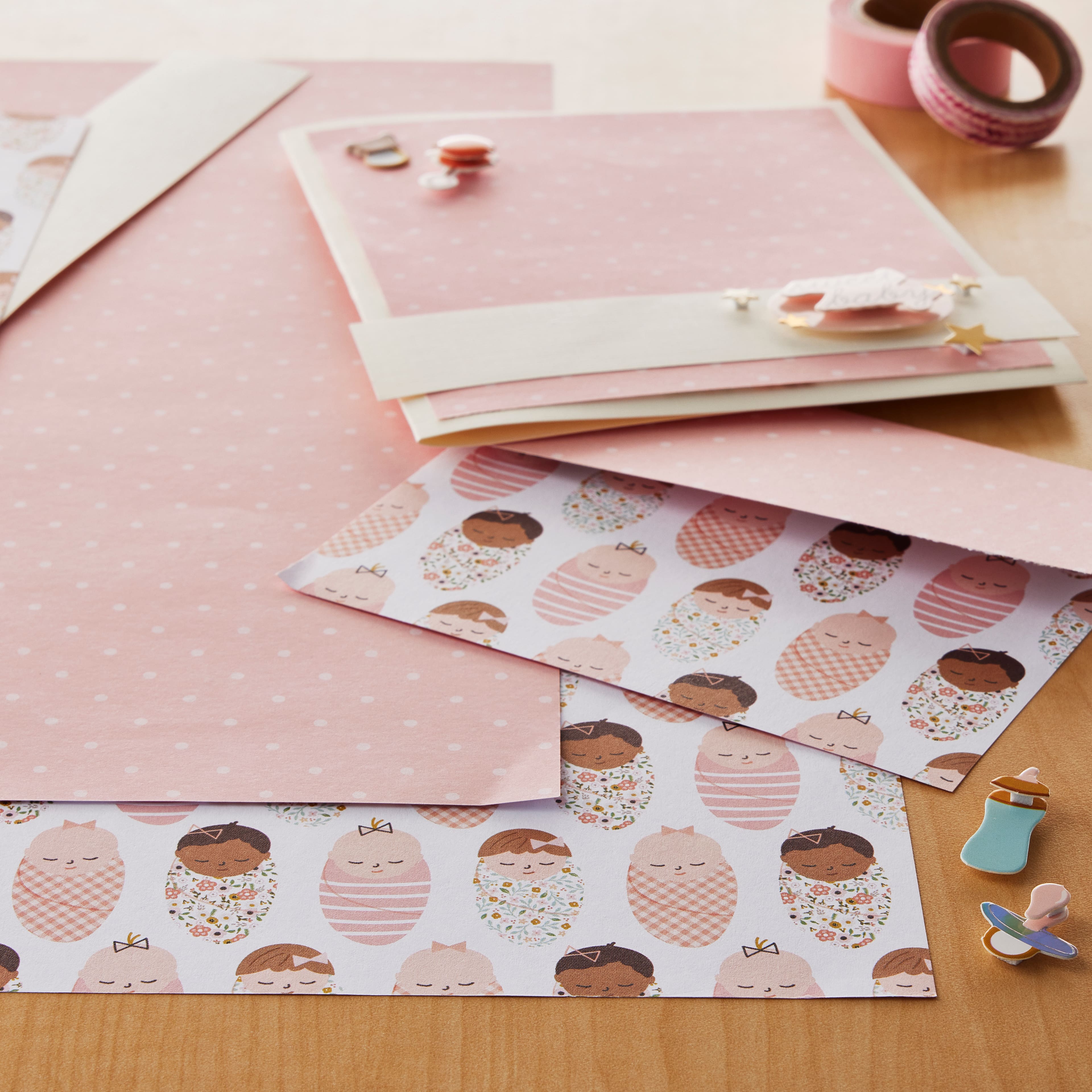 48 Pack: Baby Girl Double-Sided Cardstock Paper by Recollections&#x2122;, 12&#x22; x 12&#x22;