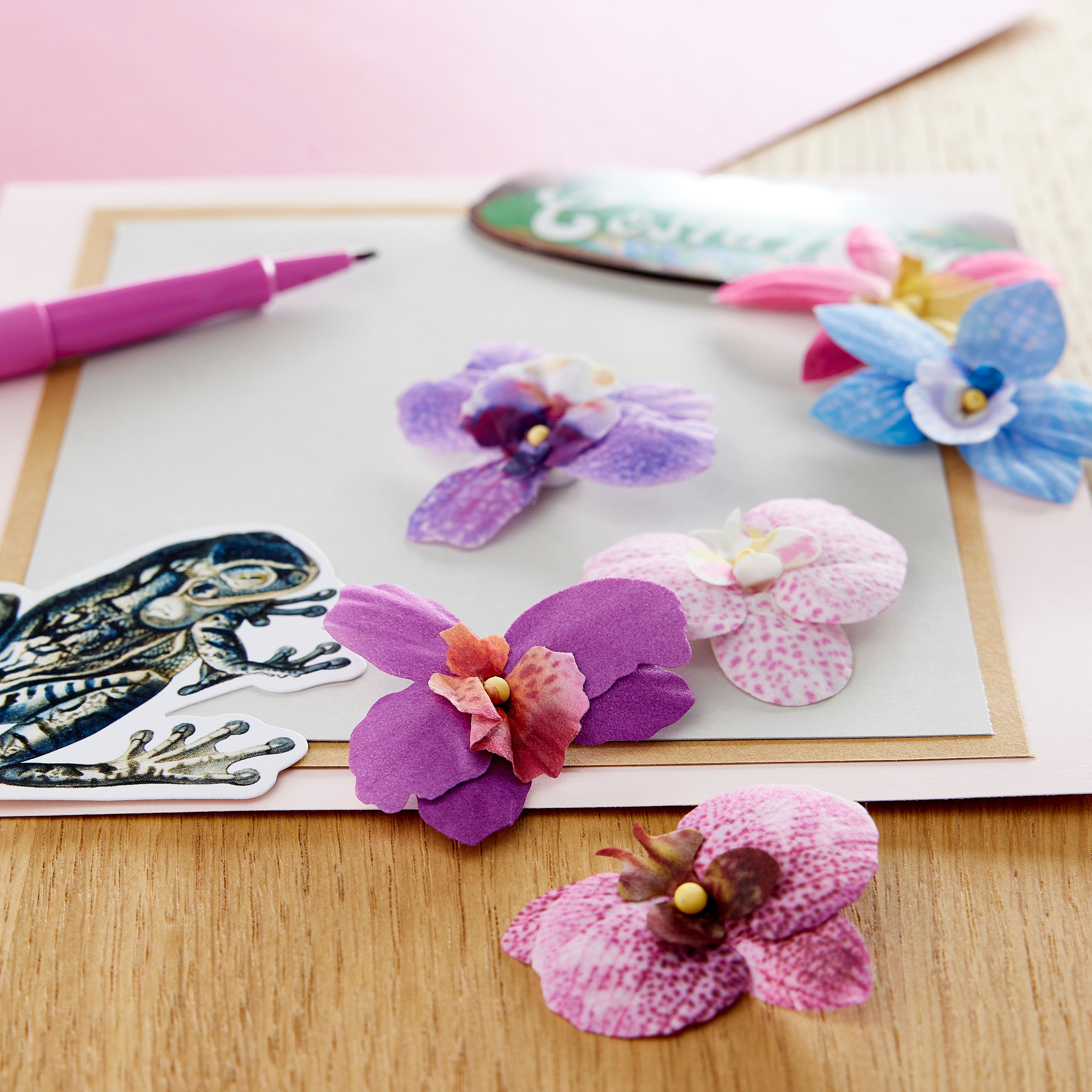 12 Packs: 6 ct. (72 total) Fabric Orchid Embellishment Set by Recollections™