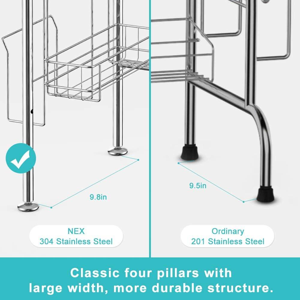 Silver Stainless Steel Adjustable Dish Racks