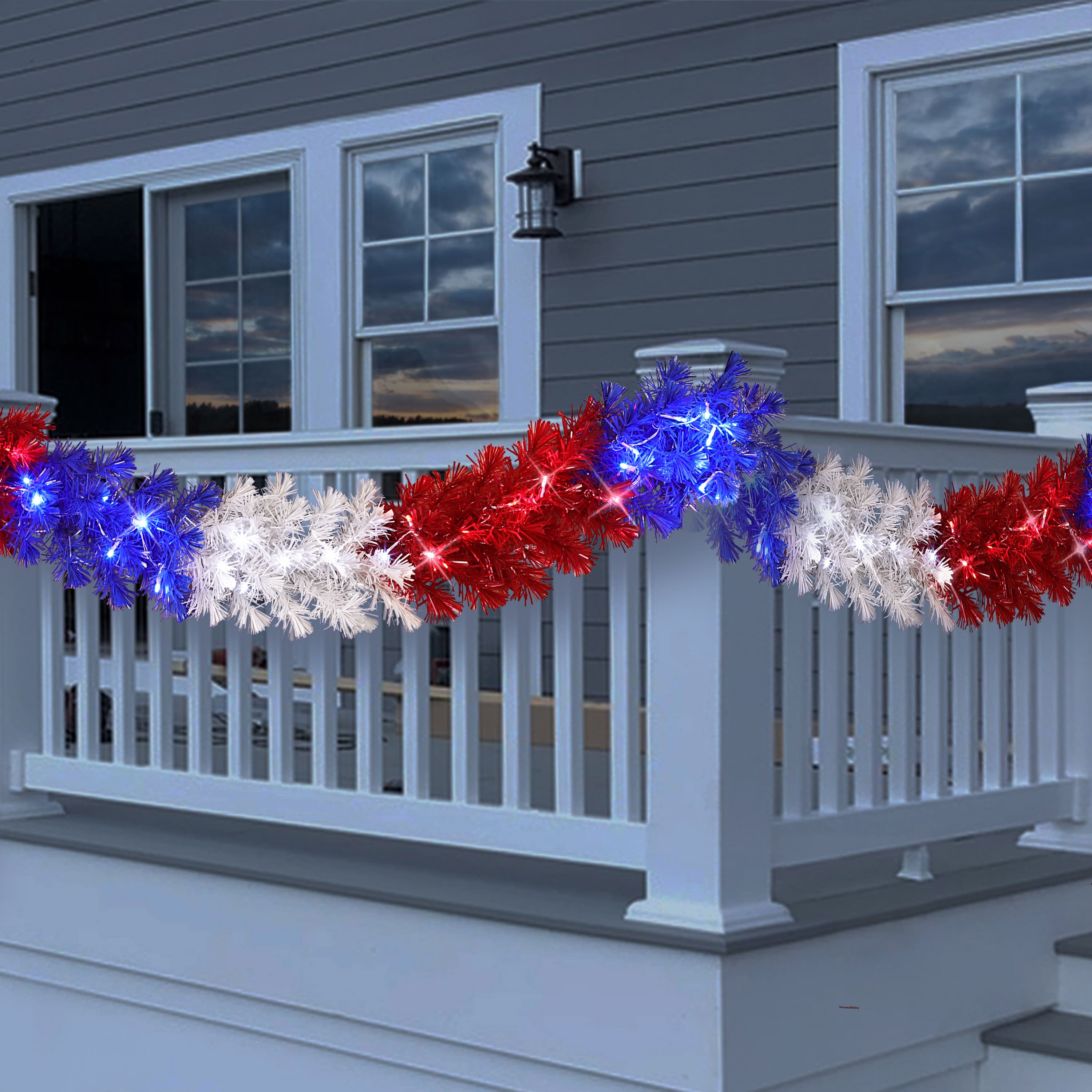 9ft. Pre-Lit Patriotic Garland