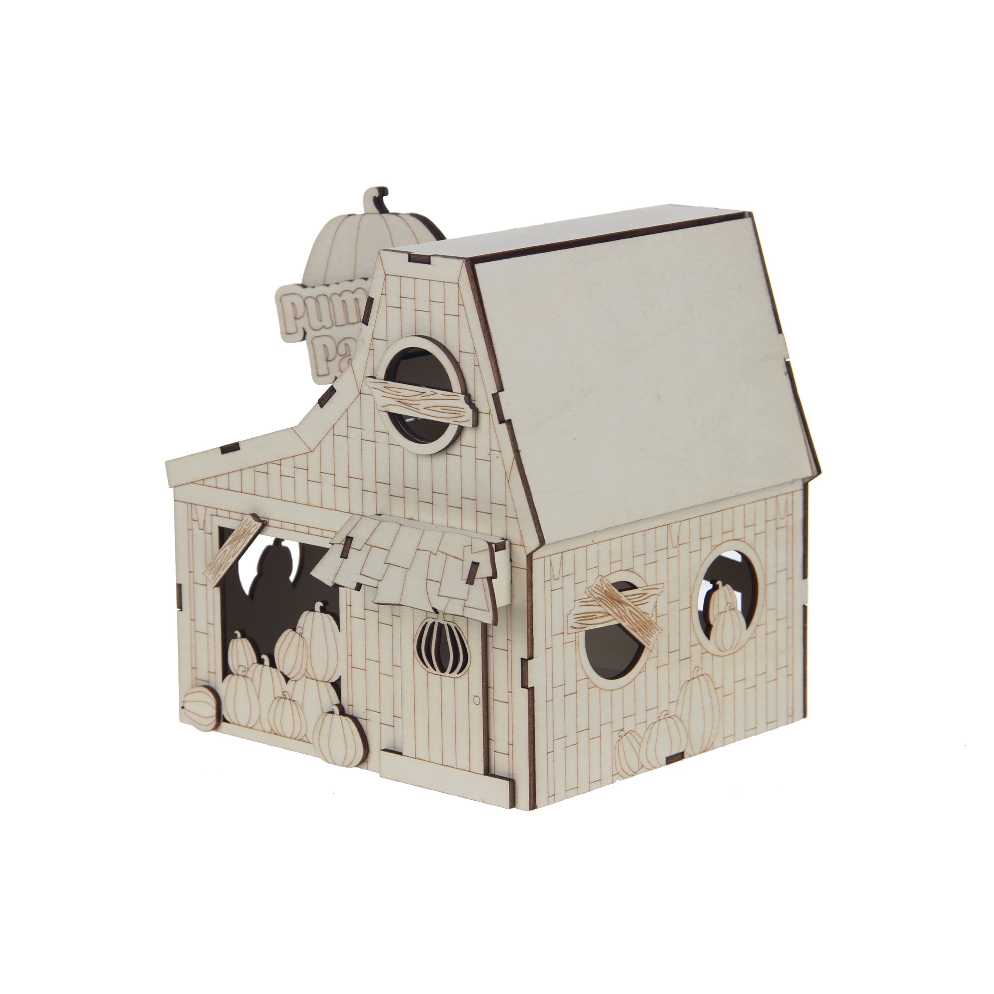 6" DIY Village Pumpkin Patch LED Wood Décor by Make Market®