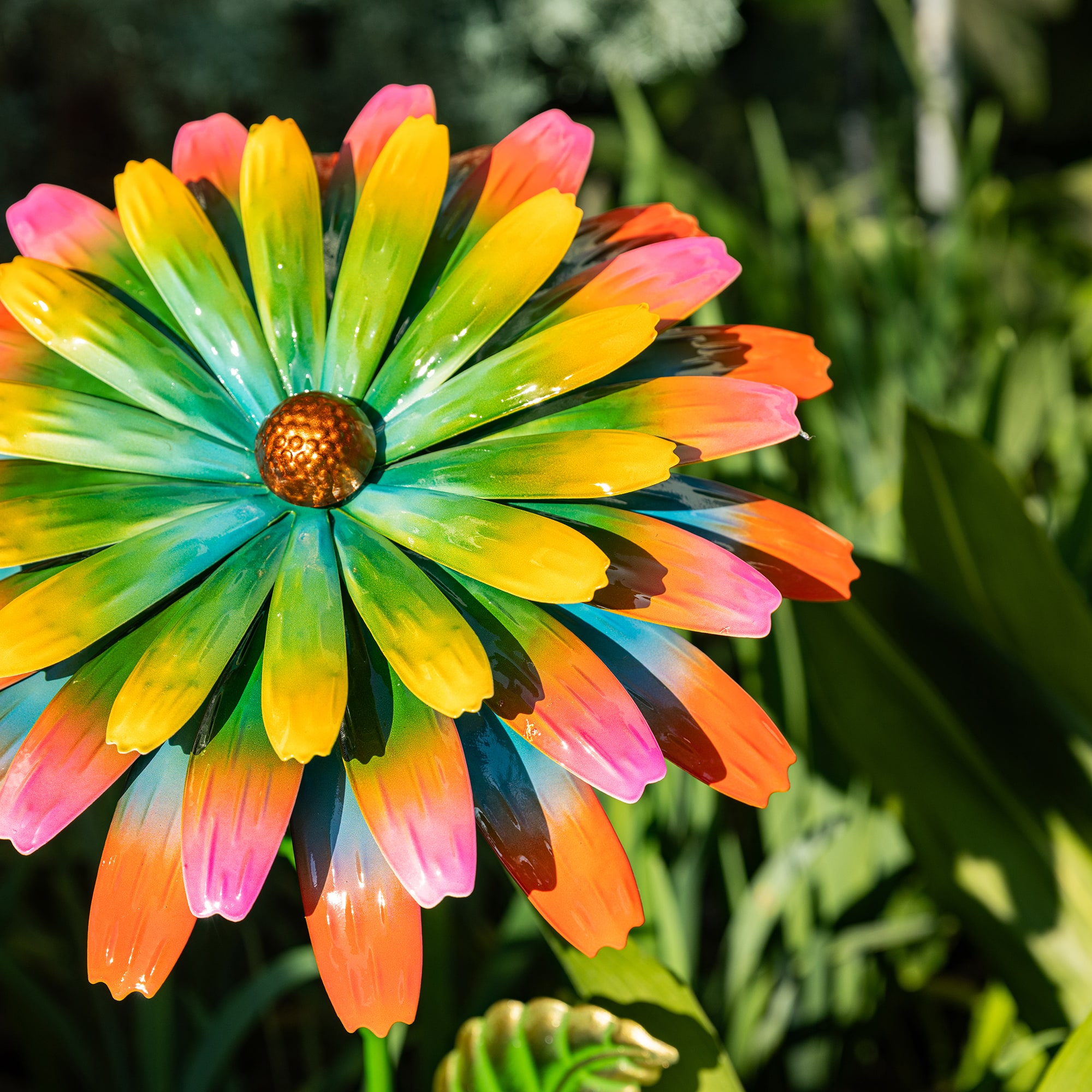 Glitzhome® 41" Multi Garden Painted Metal Flower Garden Yard Stake