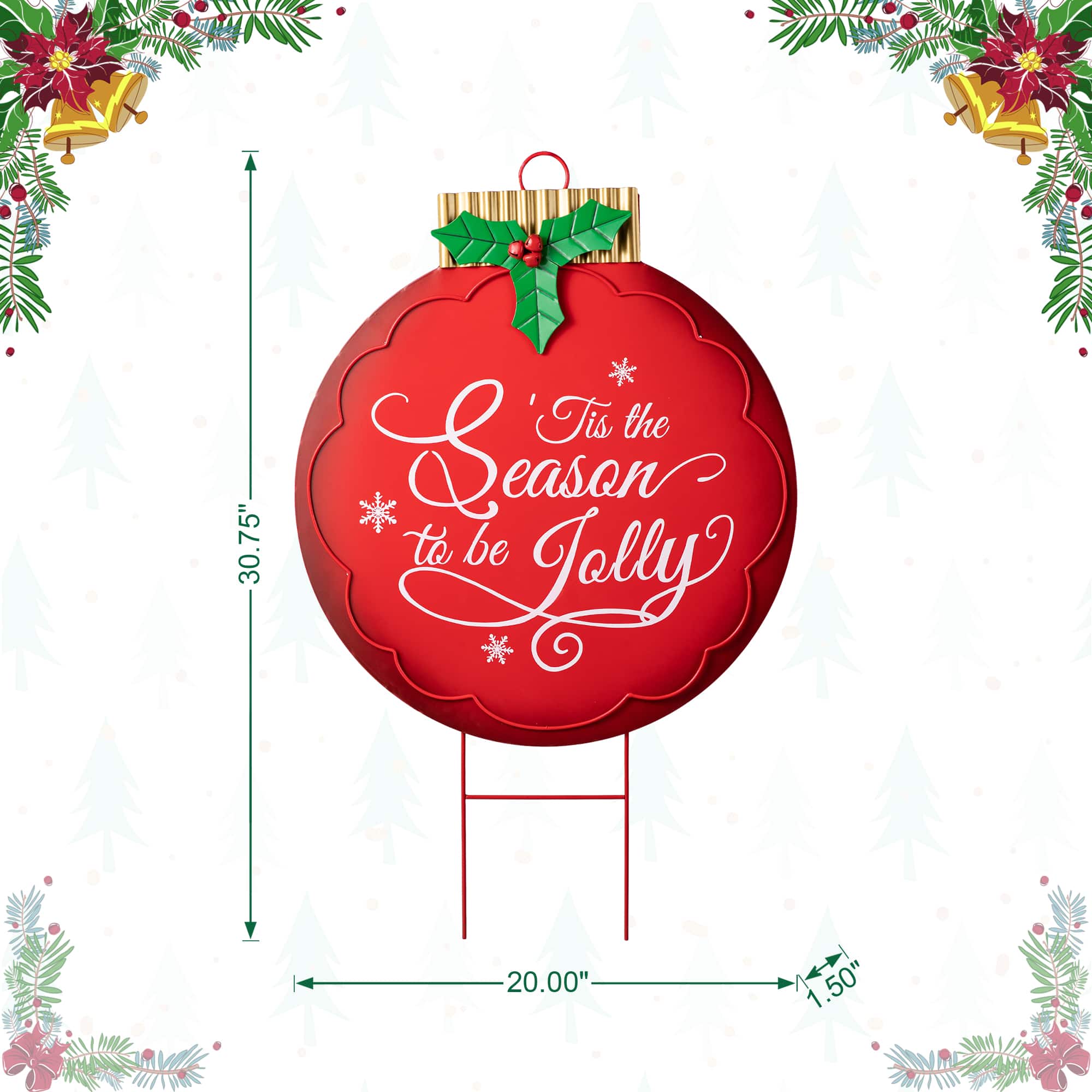 Glitzhome&#xAE; 3ft. Large Metal Ornament Yard Stake