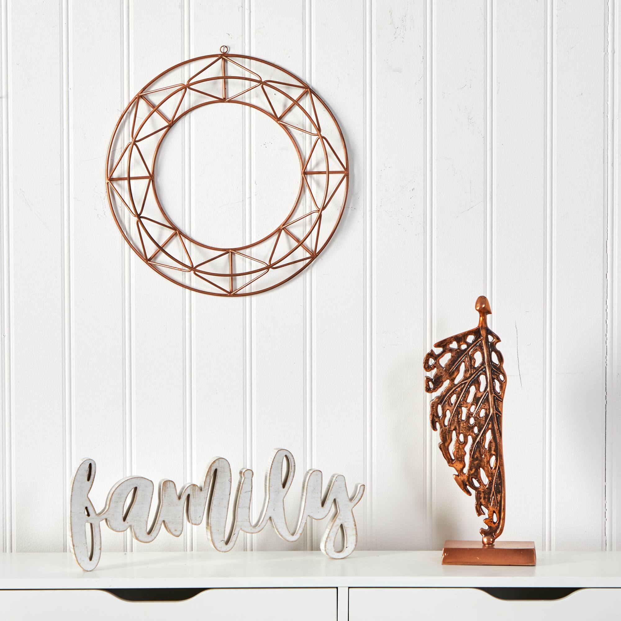 16" Geometric Copper Wall Décor