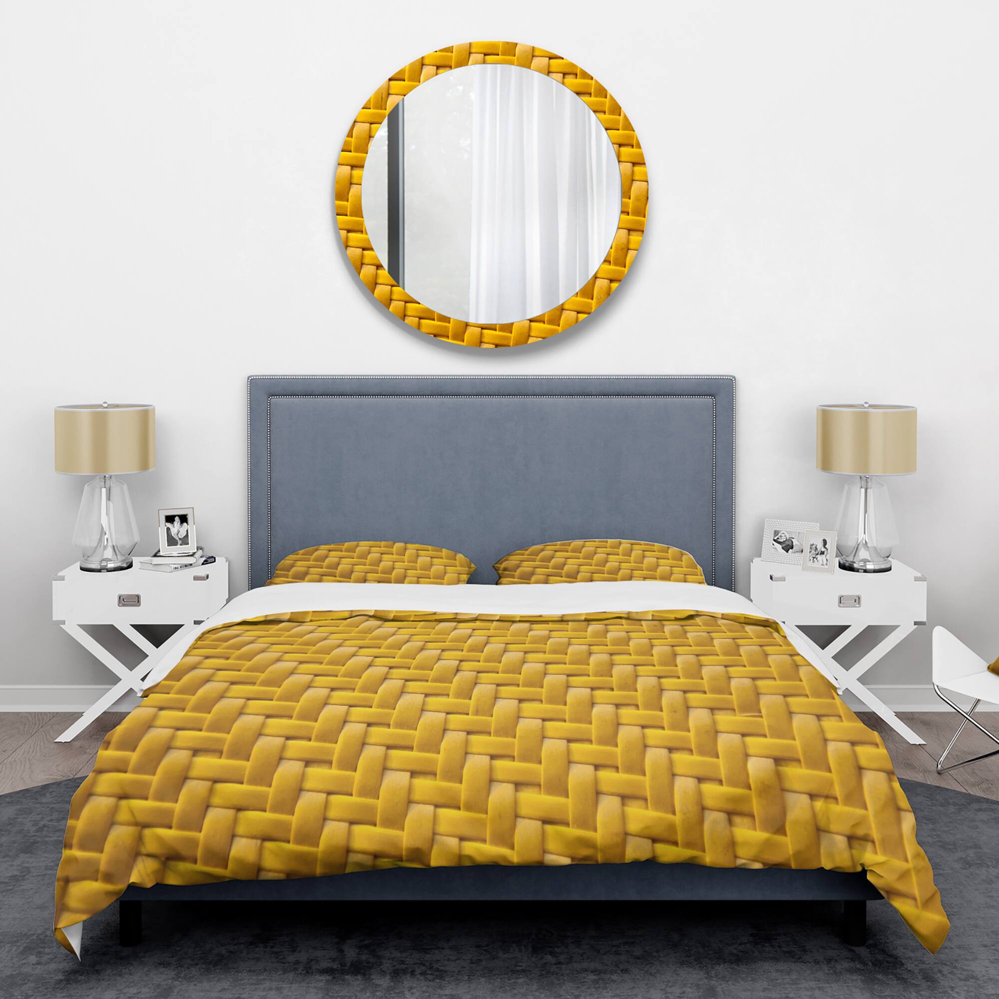 Designart &#x27;Sedge texture background&#x27; Mid-Century Duvet Cover Set