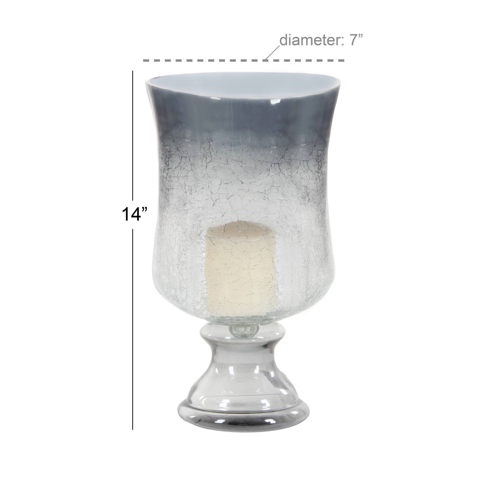 14&#x22; Black Glass Traditional Candle Holder