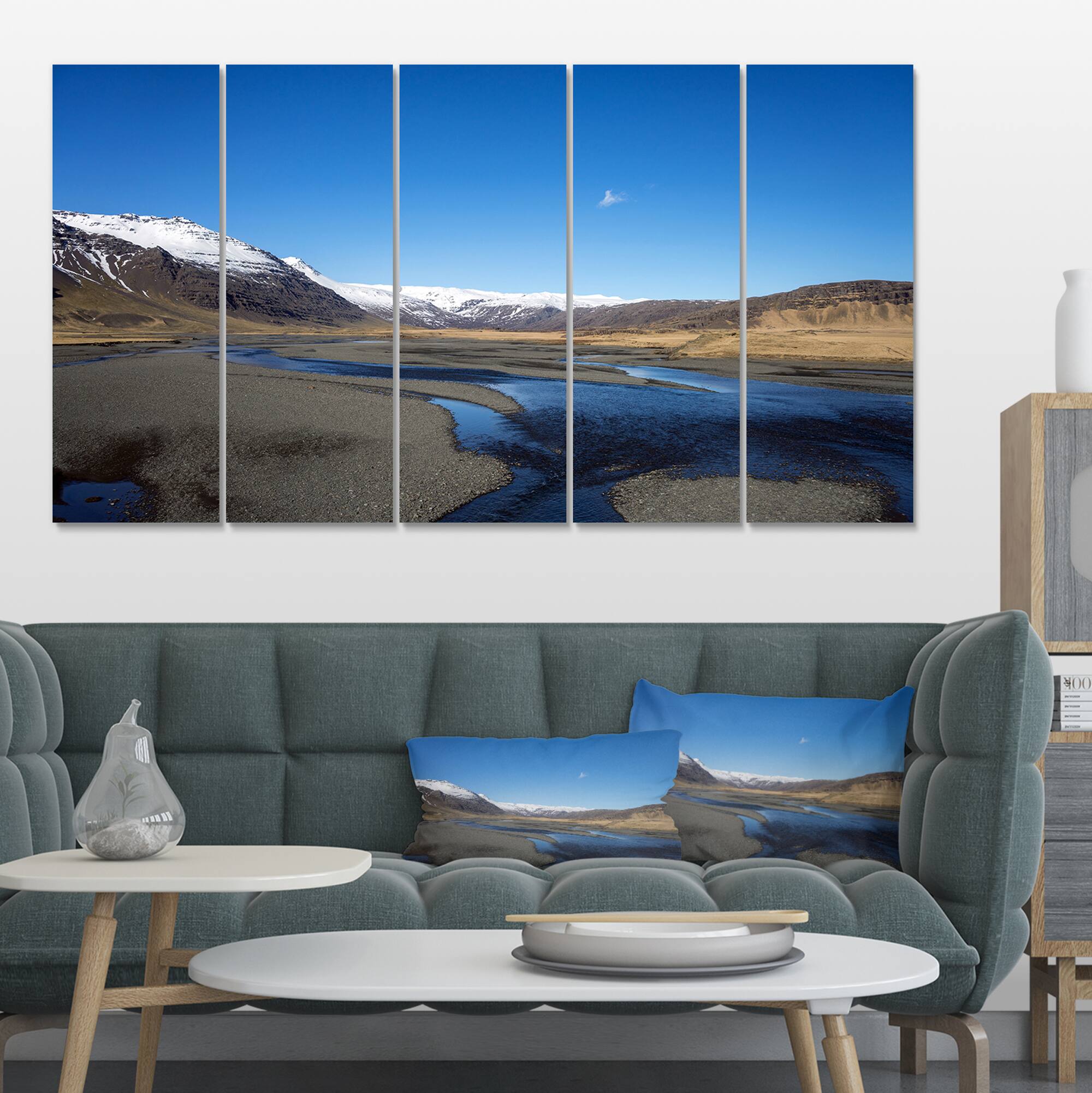 Designart - Mountains and Lakes Iceland - Landscape Canvas Art Print