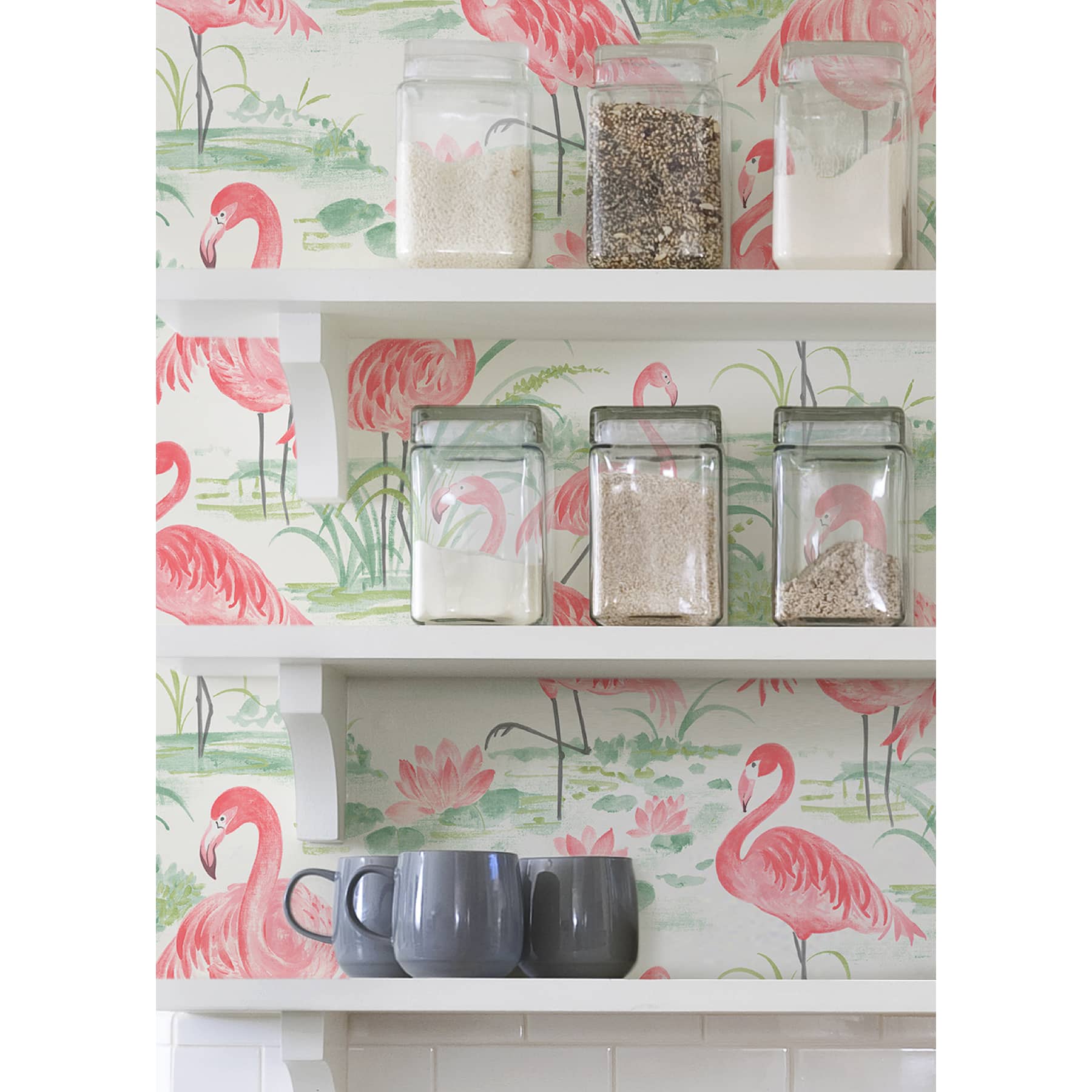 Wallpops Pink Flamingo Beach Peel & Stick Wallpaper