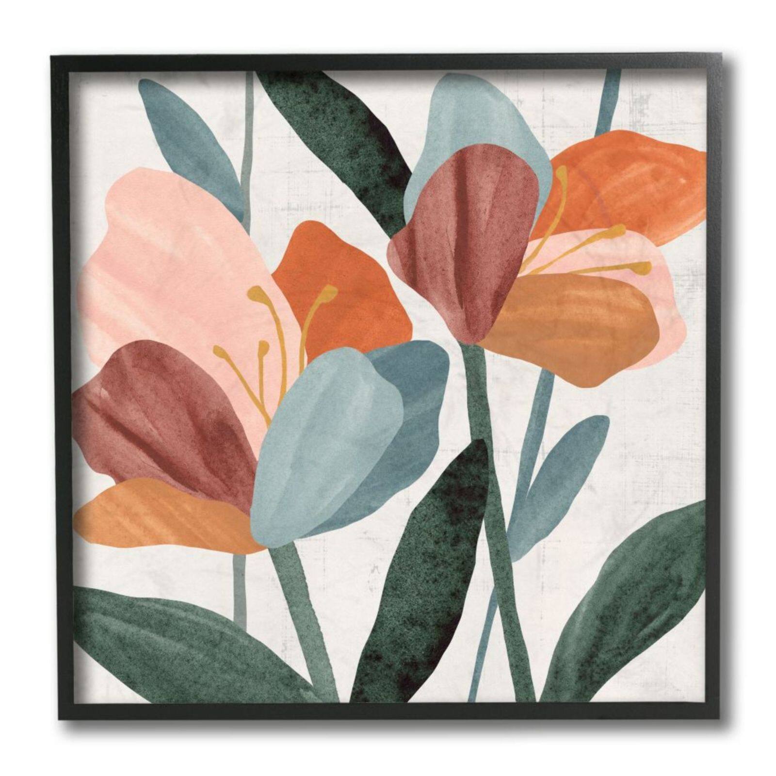 Stupell Industries Multicolored Abstract Azalea Flowers Framed Wall Art