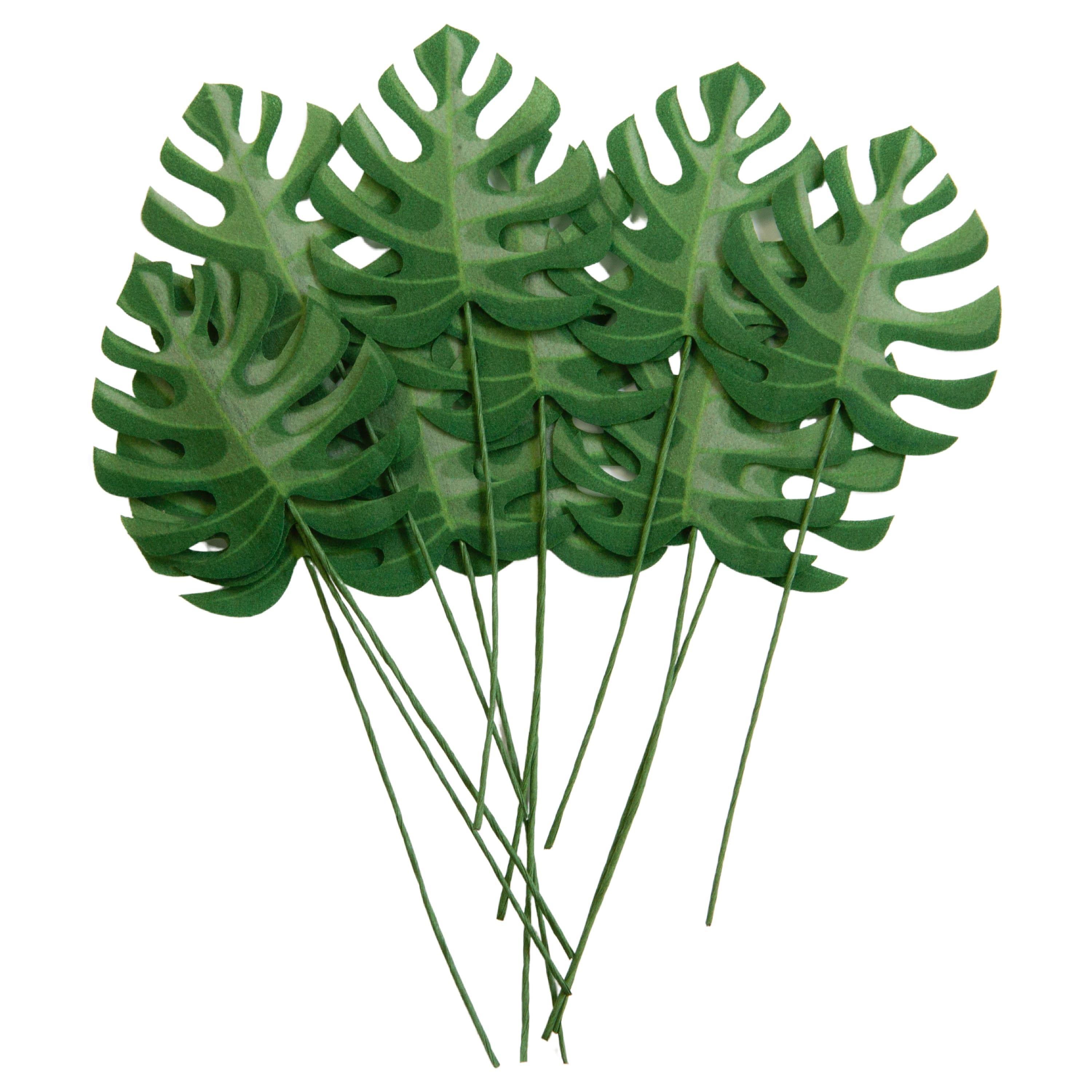 12 Packs: 12 ct. (144 total) Green Fabric Monstera Embellishments by Recollections™
