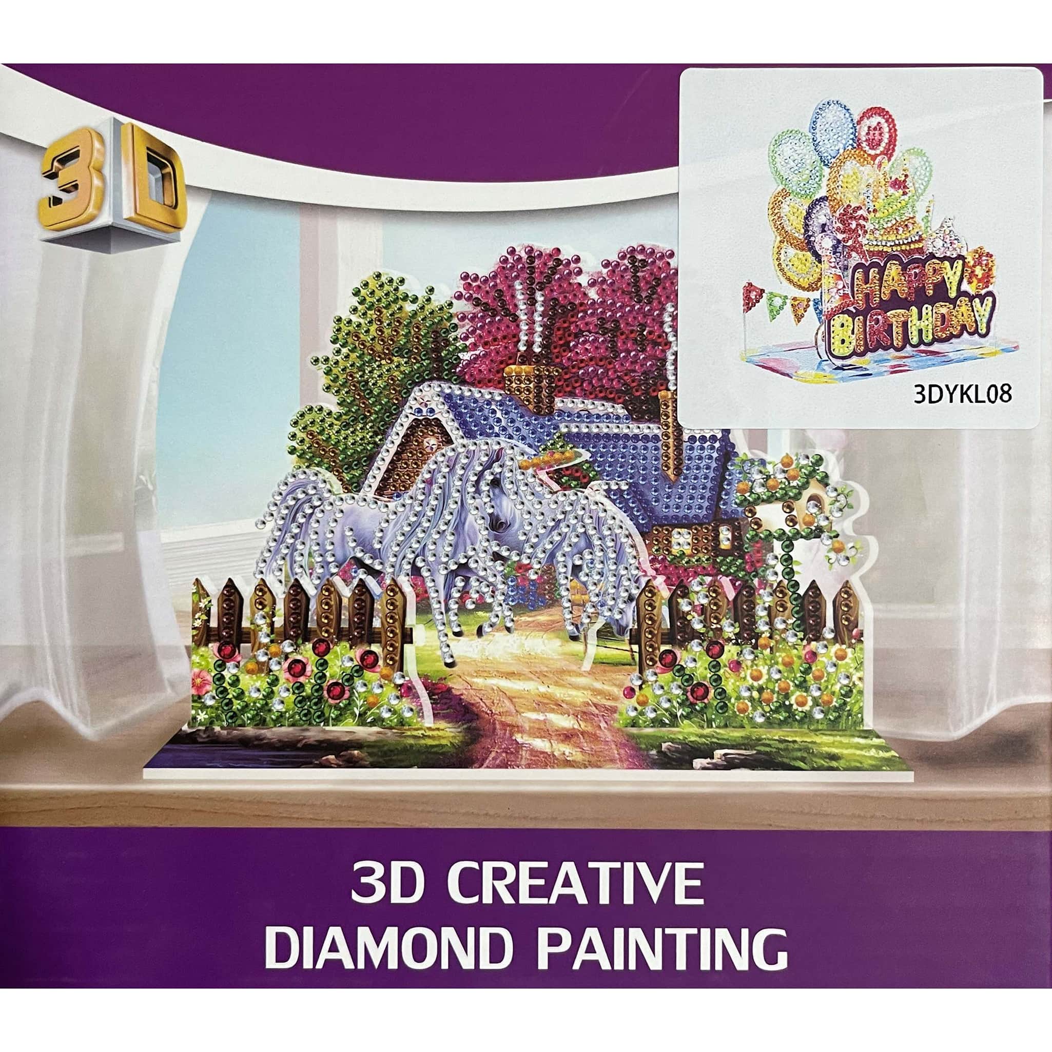 Sparkly Selections Castle with Unicorns 3D Decoration Diamond Painting