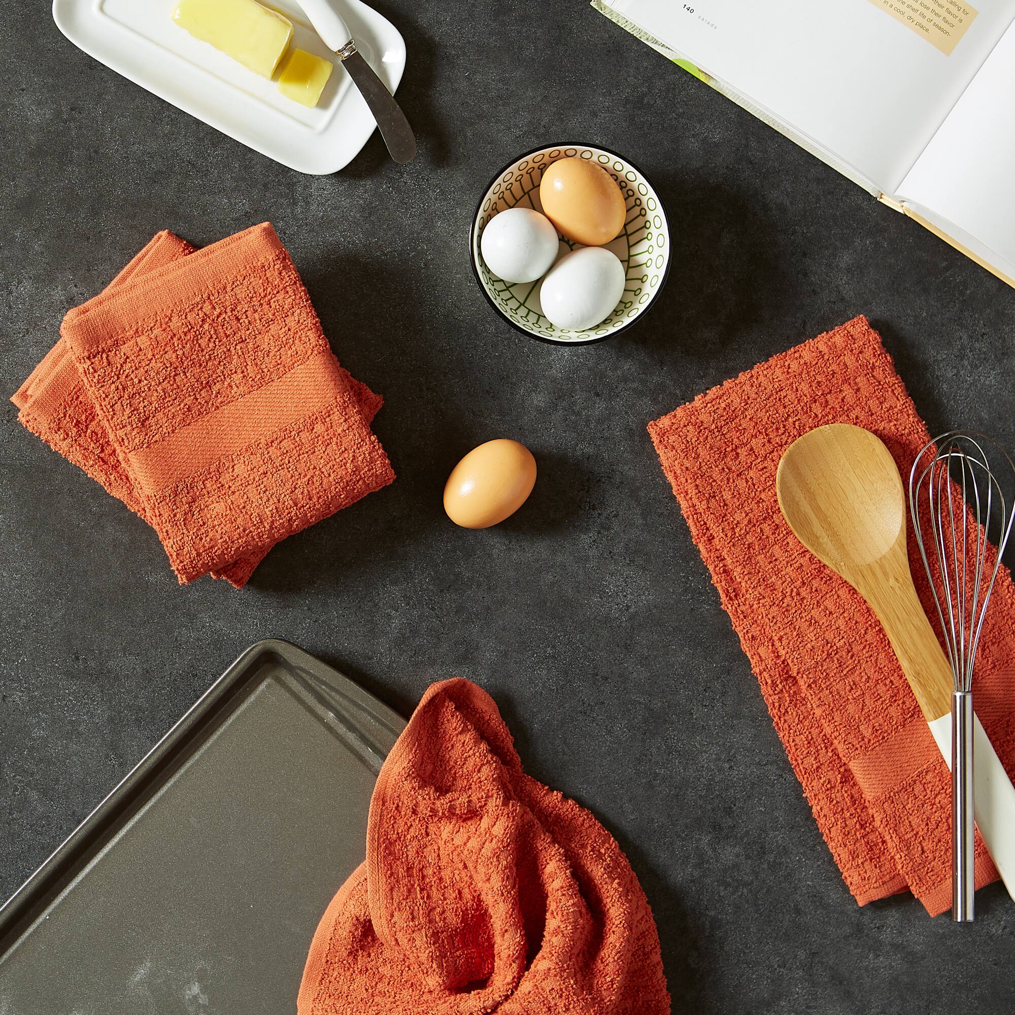 DII® Solid Spice Waffle Terry Dishtowel (Set of 4)