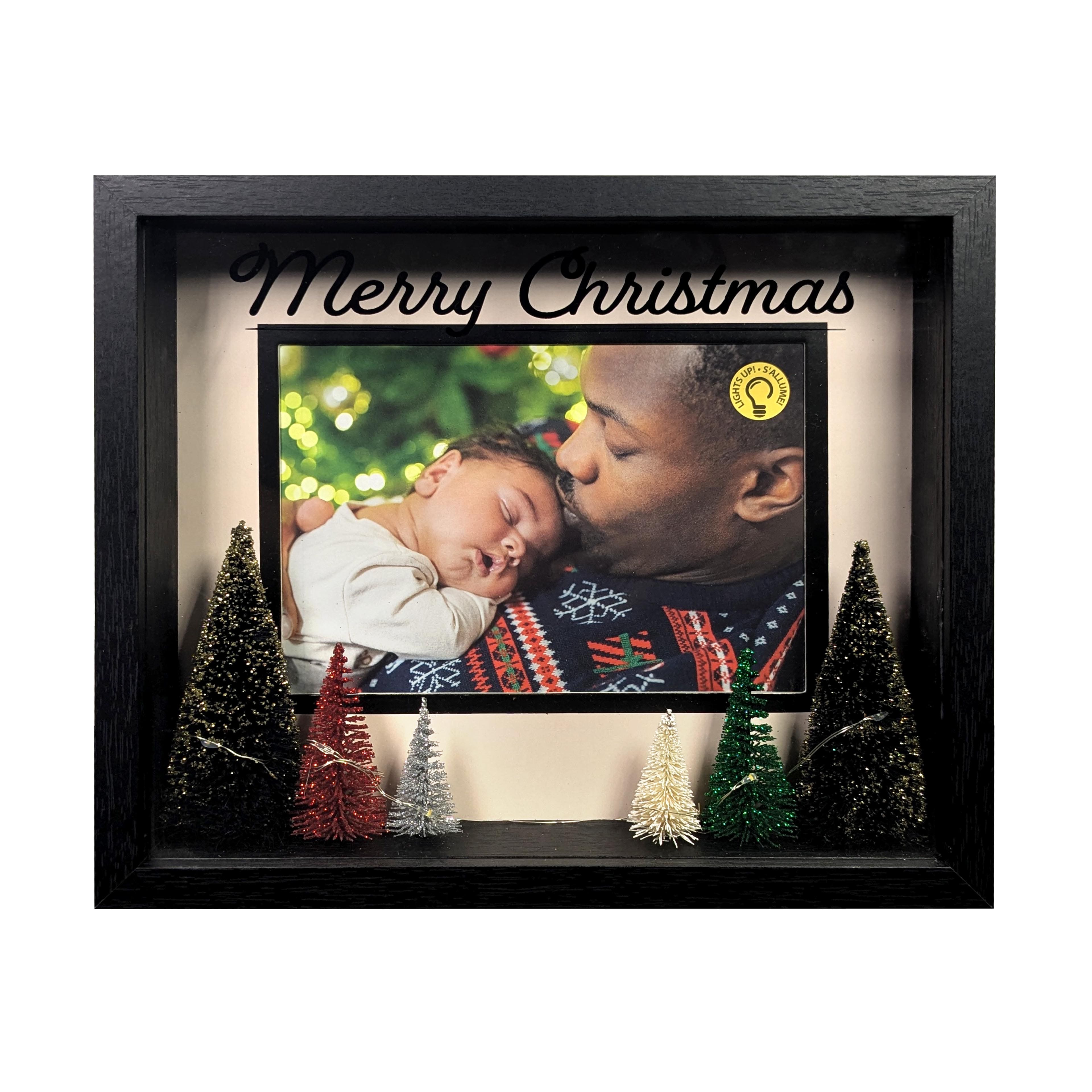 5&#x22; x 7&#x22; LED Merry Christmas Trees Tabletop Frame by Studio D&#xE9;cor&#xAE;