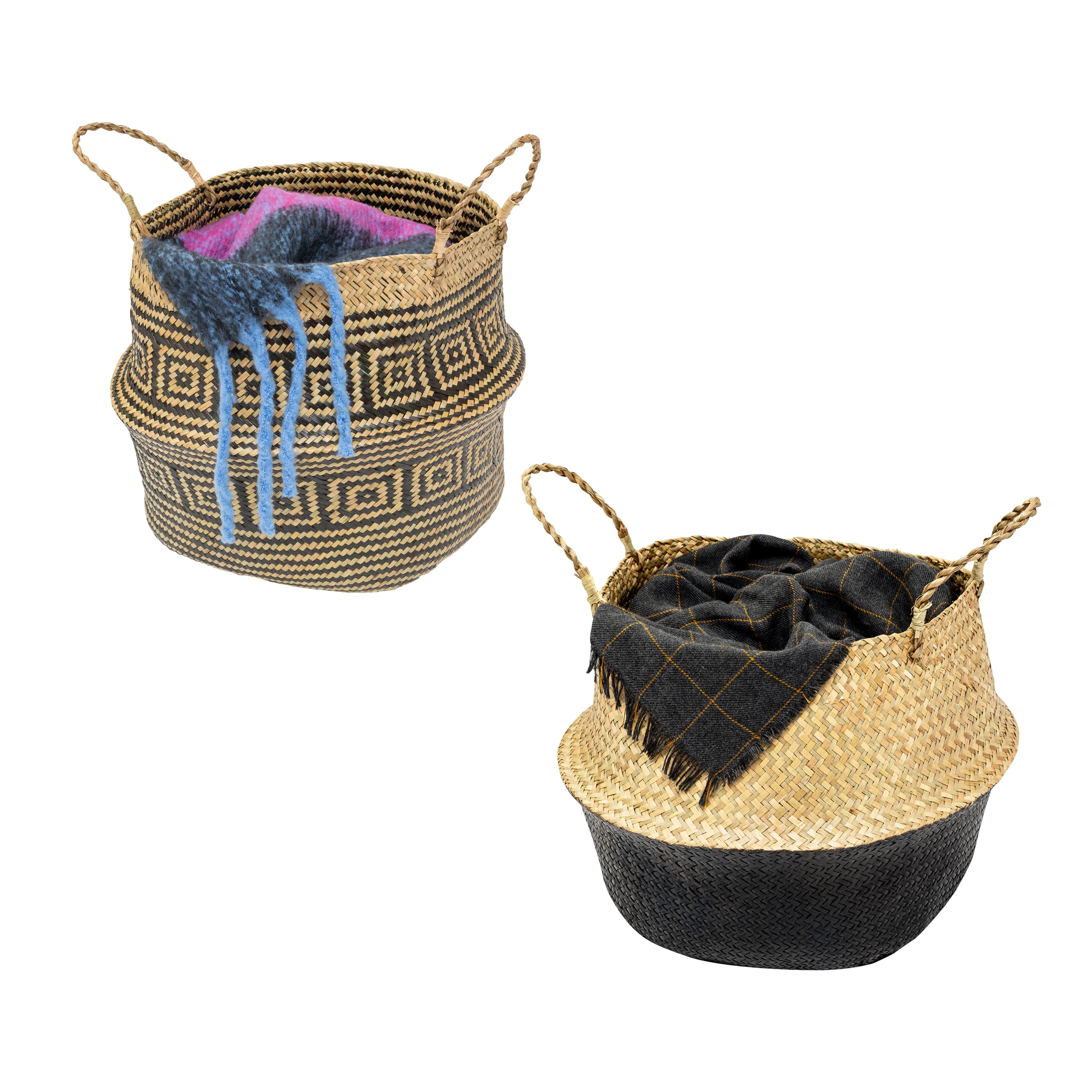 Honey Can Do Folding Seagrass Belly Baskets, 2ct.