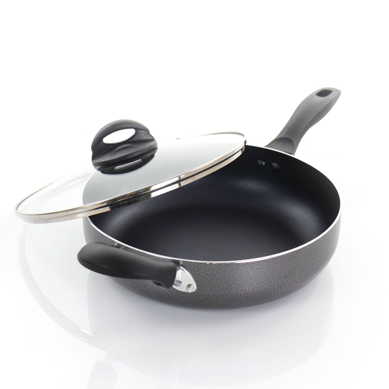 Oster Clairborne 10.25" Charcoal Gray Aluminum Sauté Pan with Lid