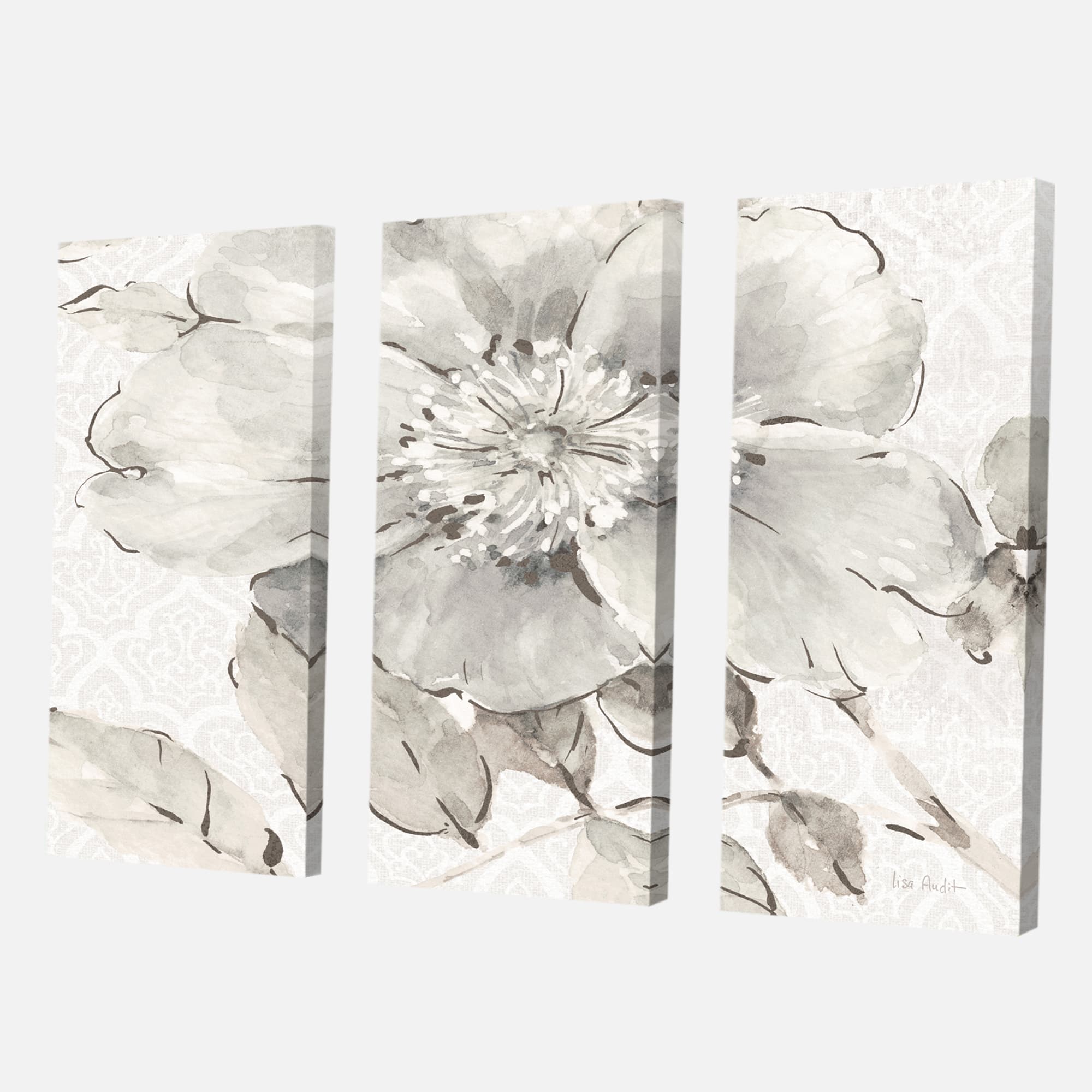Designart - Indigold Grey Peonies II