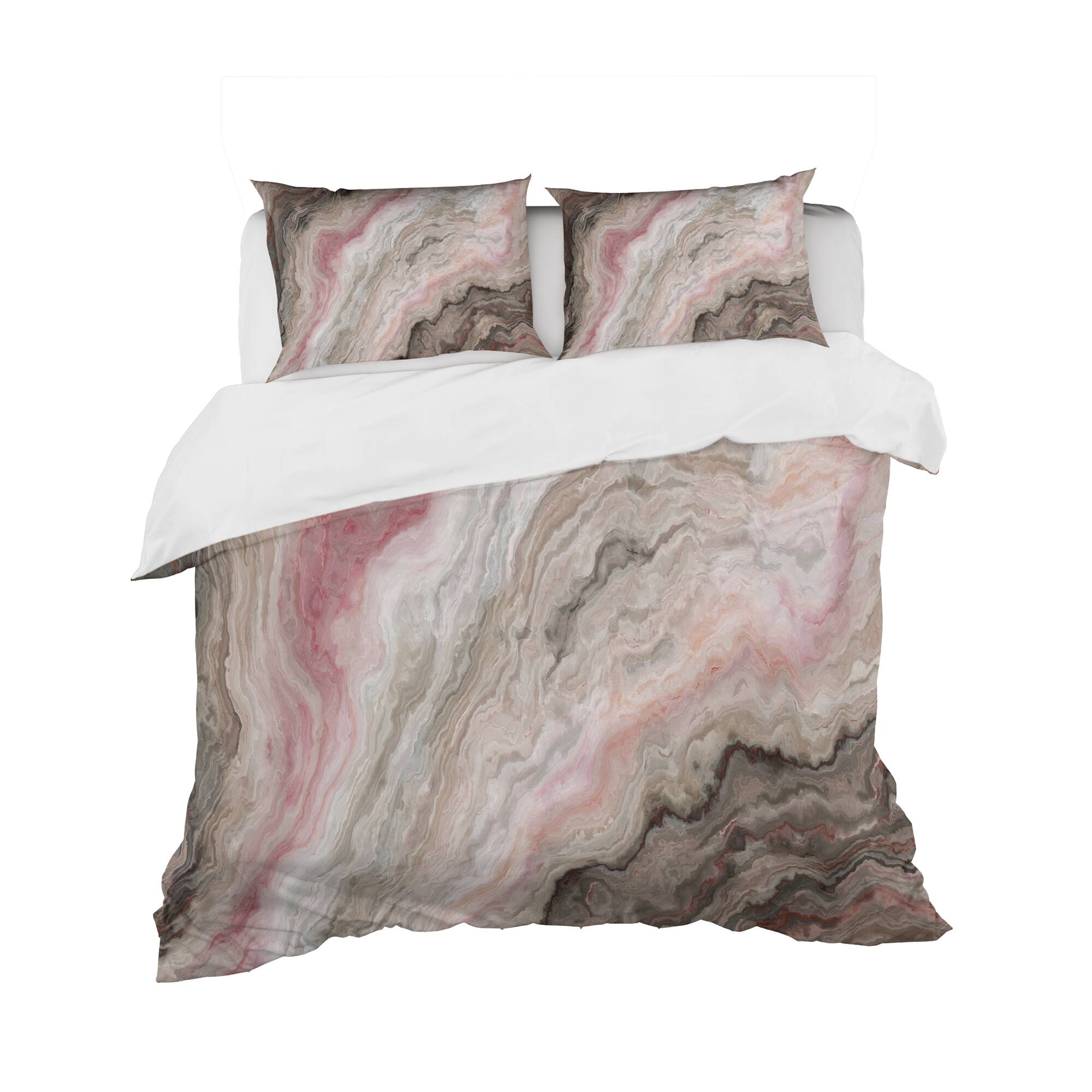 Designart 'Grey Onyx with Rose Inclusions' Mid-Century Modern Bedding Set