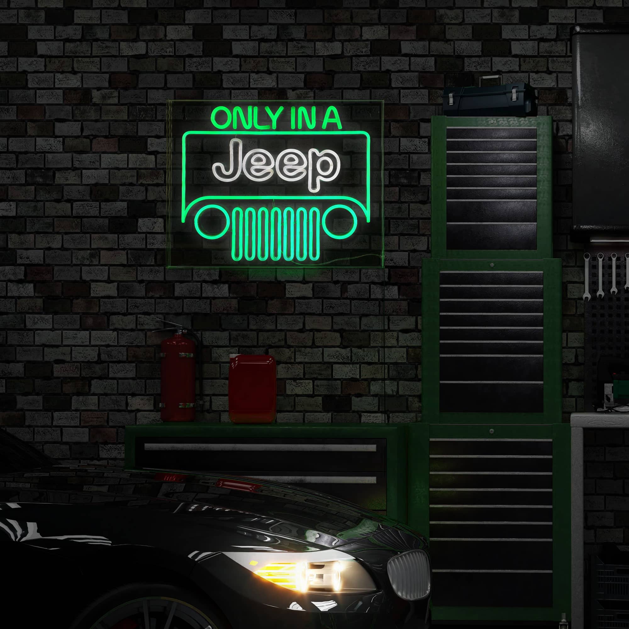 American Art Décor™ 20" Licensed Only In A Jeep Acrylic LED Wall Décor Sign