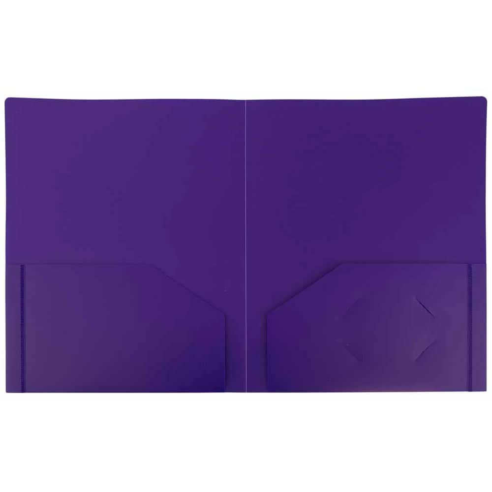 JAM Paper Fashion Color Heavy Duty Plastic 2-Pocket School Folders, 6ct.