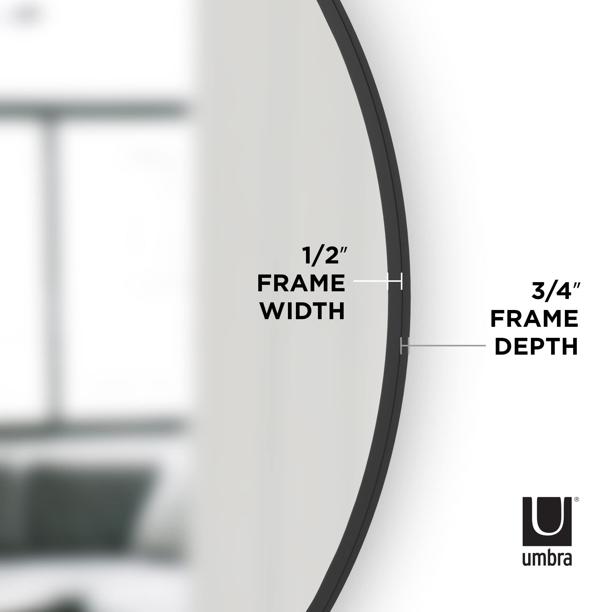 Umbra 37" Black Hub Decorative Round Wall Mirror