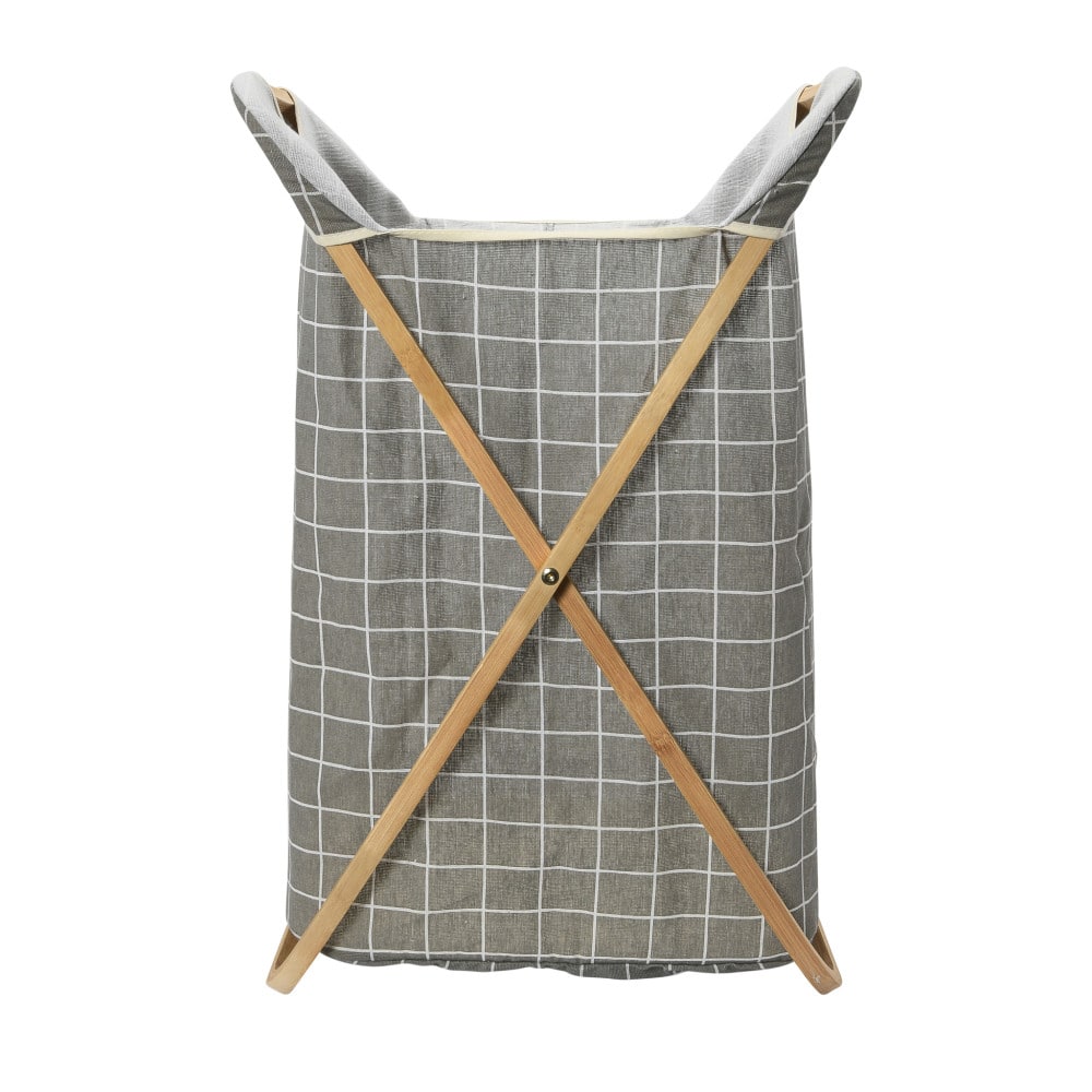 Household Essentials Krussh Bamboo X Frame Hamper (Gray)