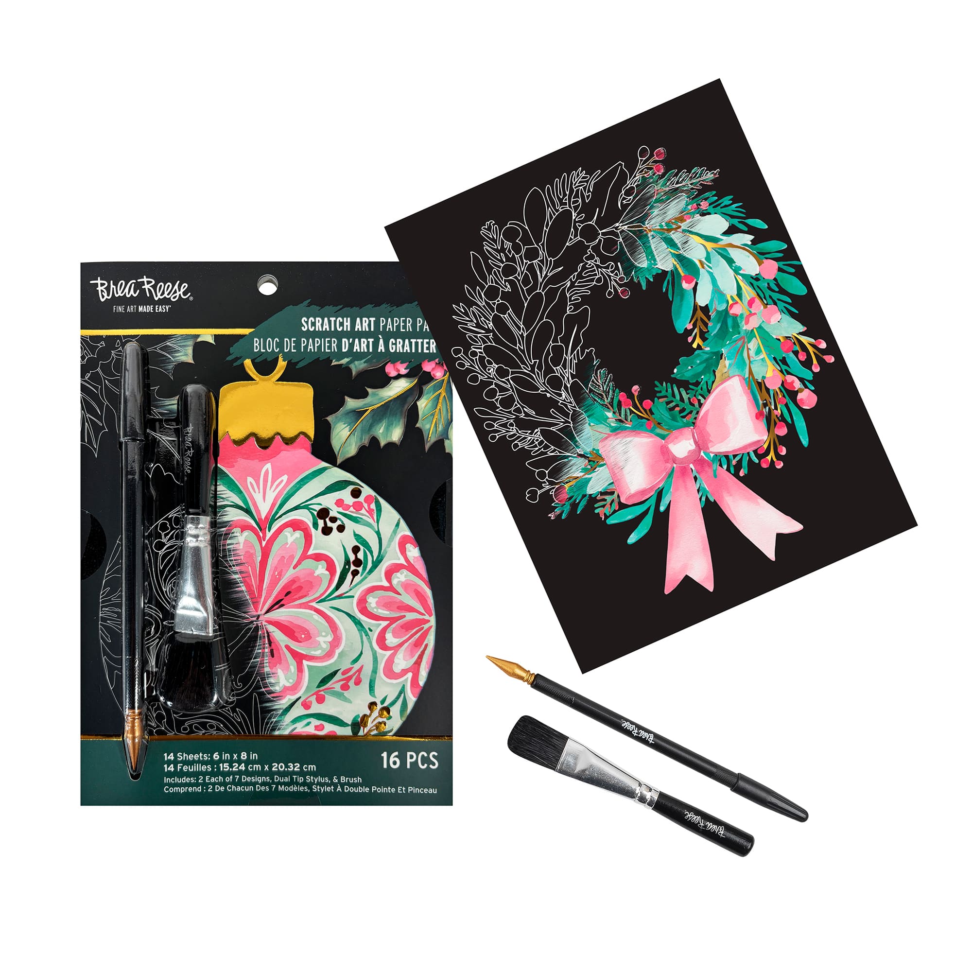 Brea Reese&#x2122; 6&#x22; x 8&#x22; Pastel Christmas Scratch Art Paper Pad