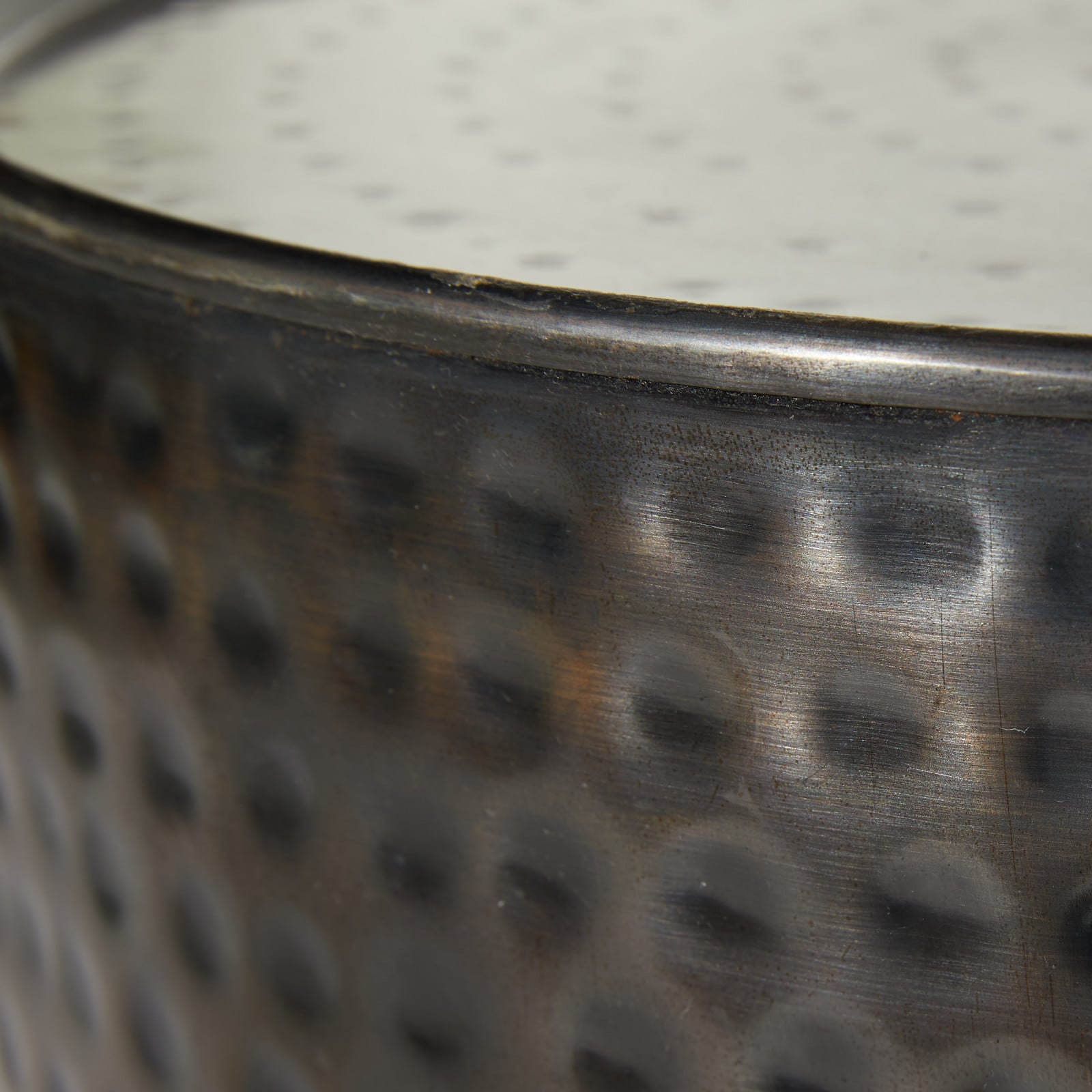 Brown Metal Industrial Accent Table Set