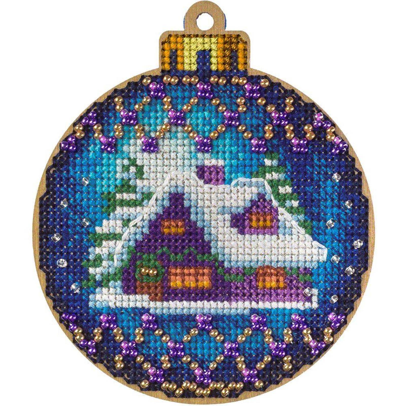 Wonderland Crafts Winter Home Ornament Cross-Stitch Kit