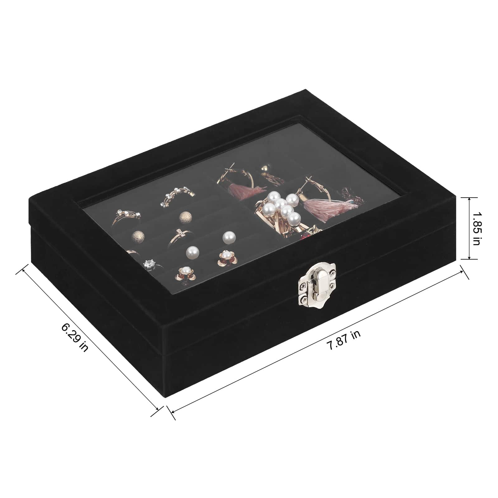 NEX&#x2122; 8&#x22; Black Velvet Jewelry Organizer For Earring and Rings