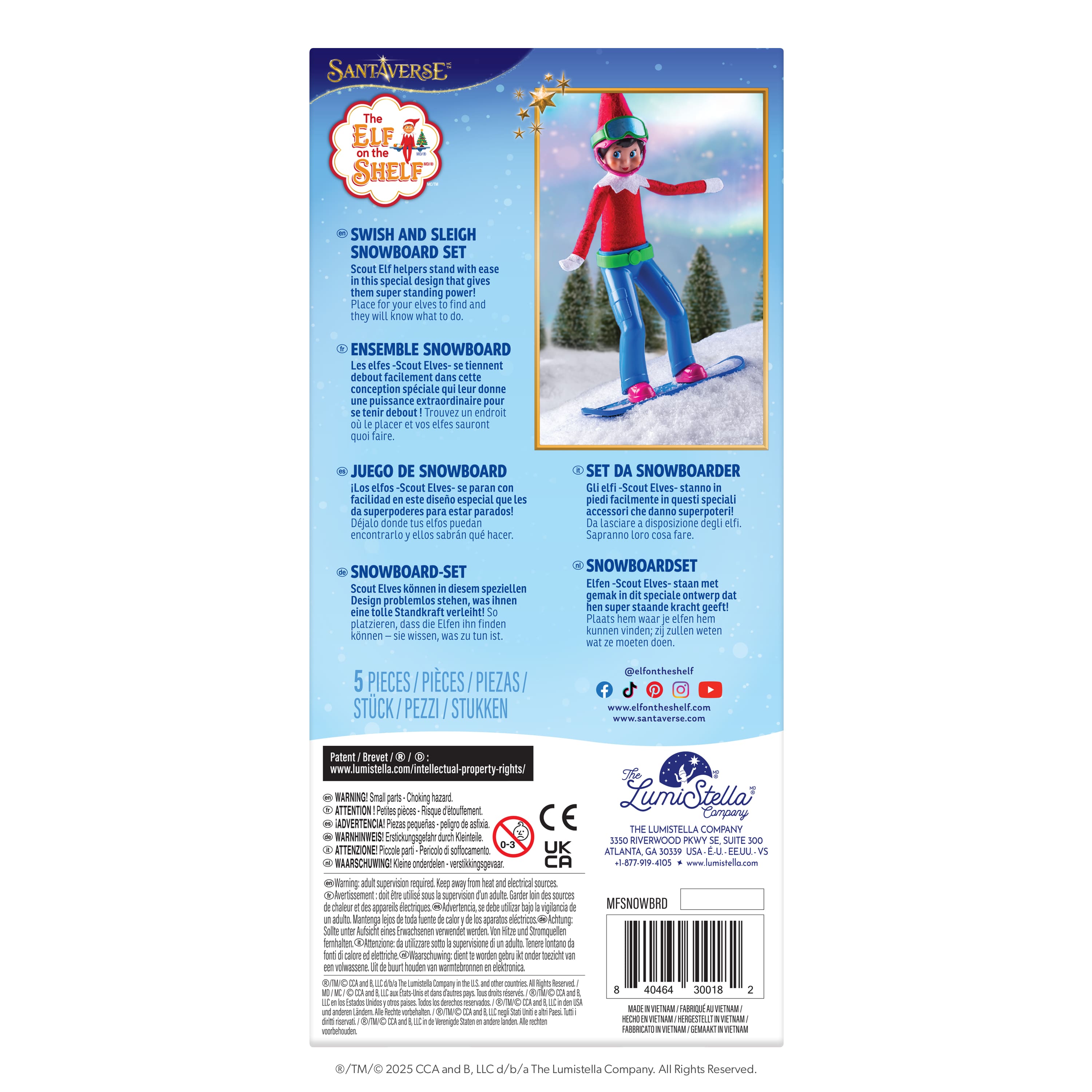 The Elf on the Shelf® MagiFreez® Swish & Sleigh Snowboard Set