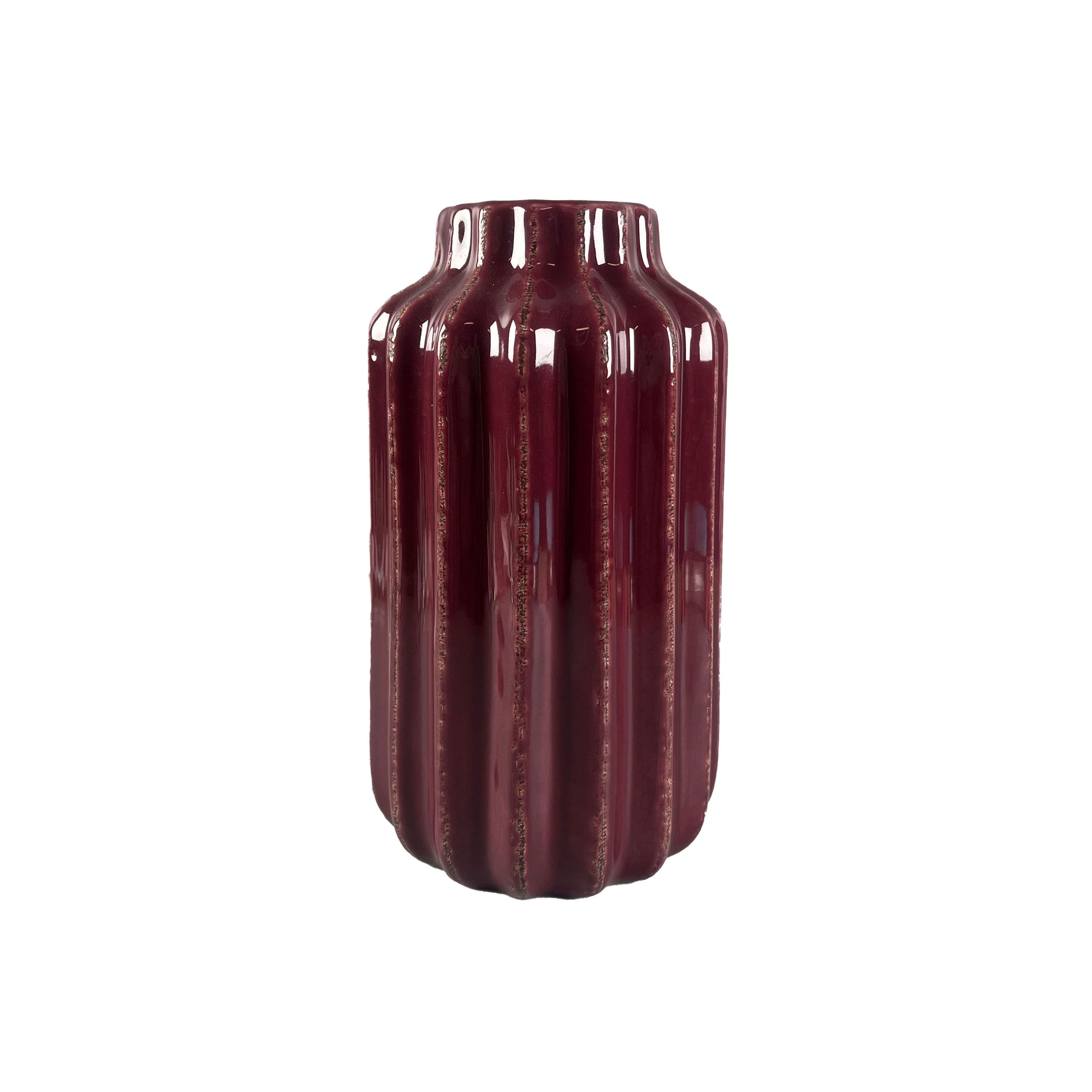 9&#x22; Berry Ribbed Ceramic Vase by Ashland&#xAE;