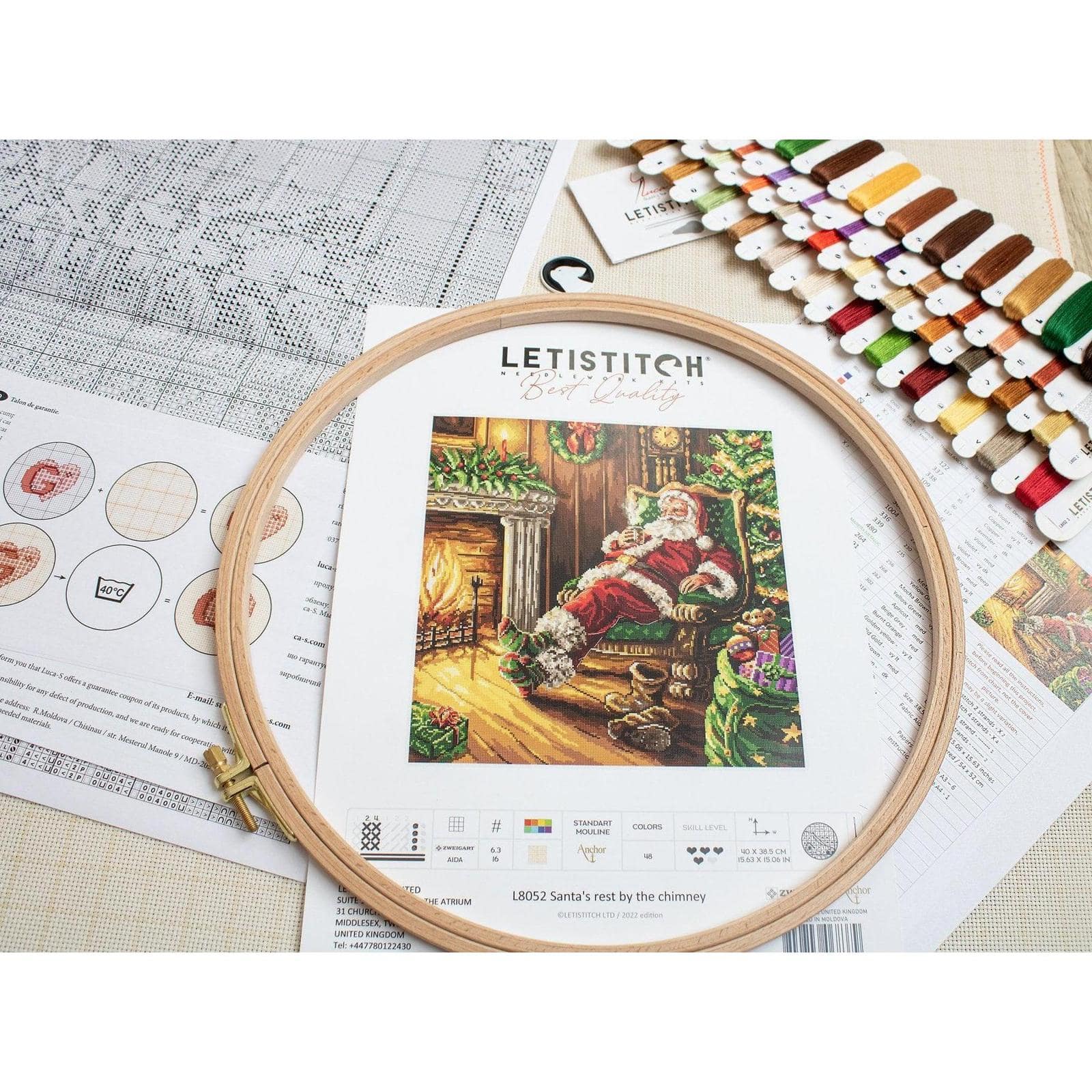Letistitch Santa's Rest by the Chimney Counted Cross Stitch Kit