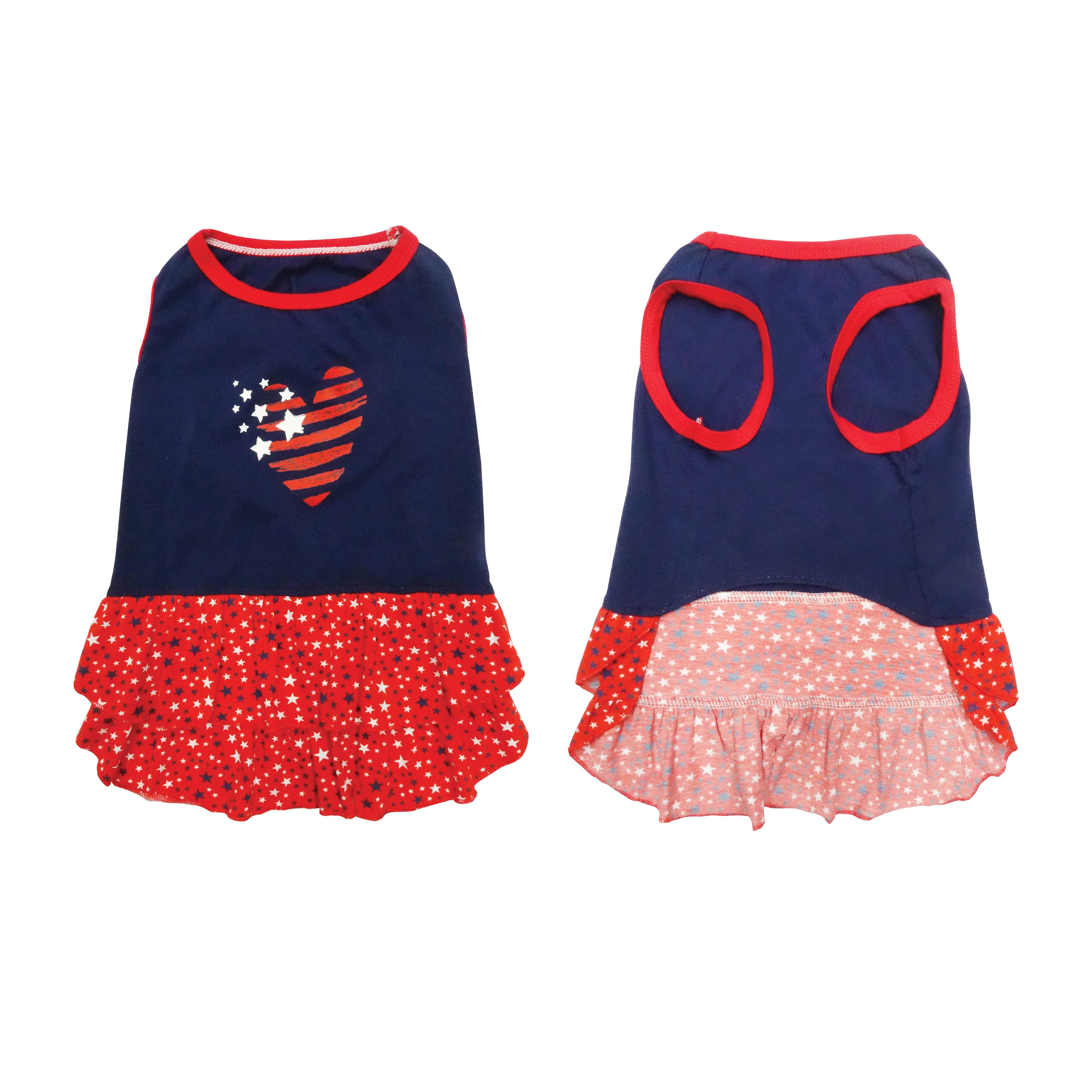 Best Furry Friends Patriotic Heart Pet Dress