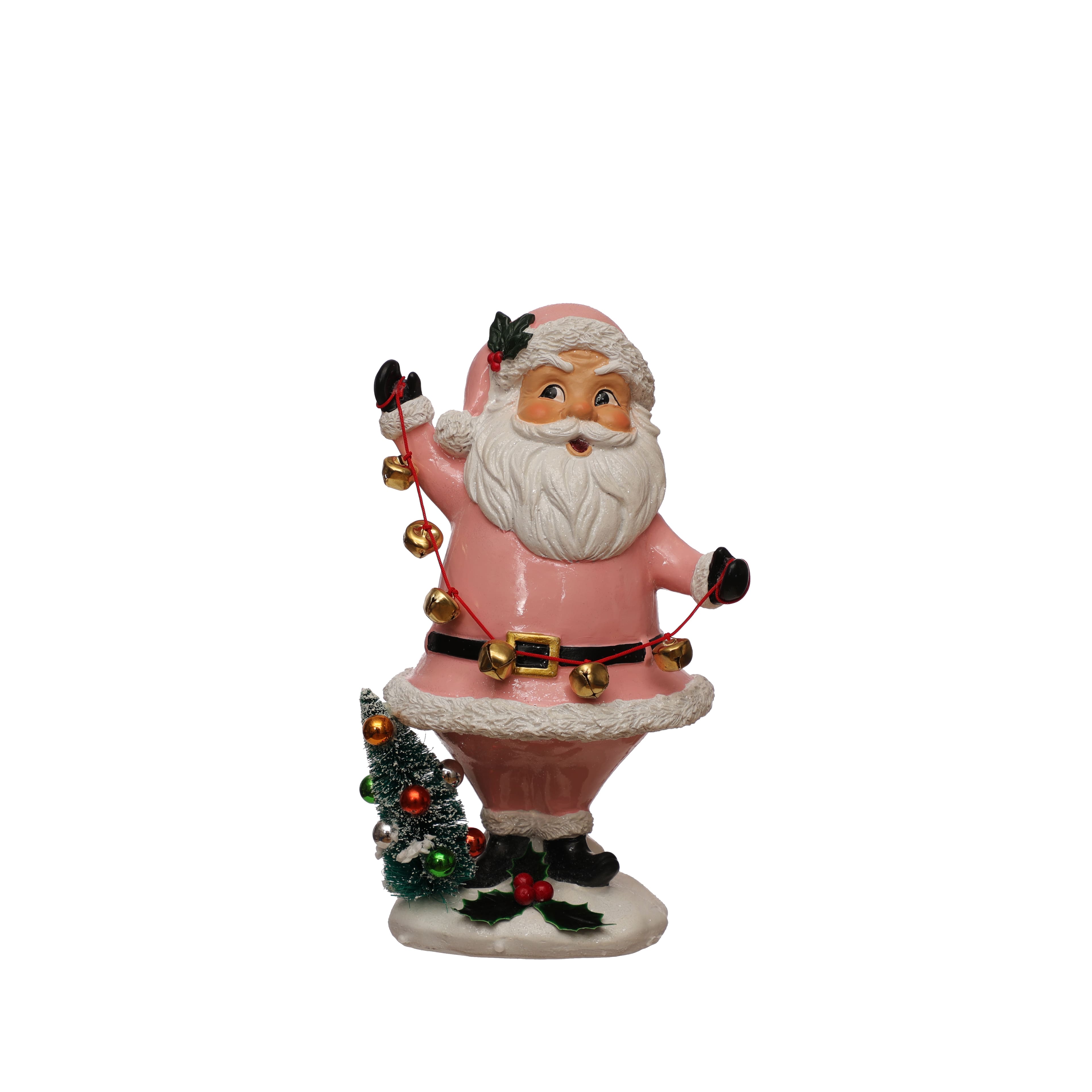 9.5&#x22; Pink Santa with Bells Tabletop D&#xE9;cor by Ashland&#xAE;