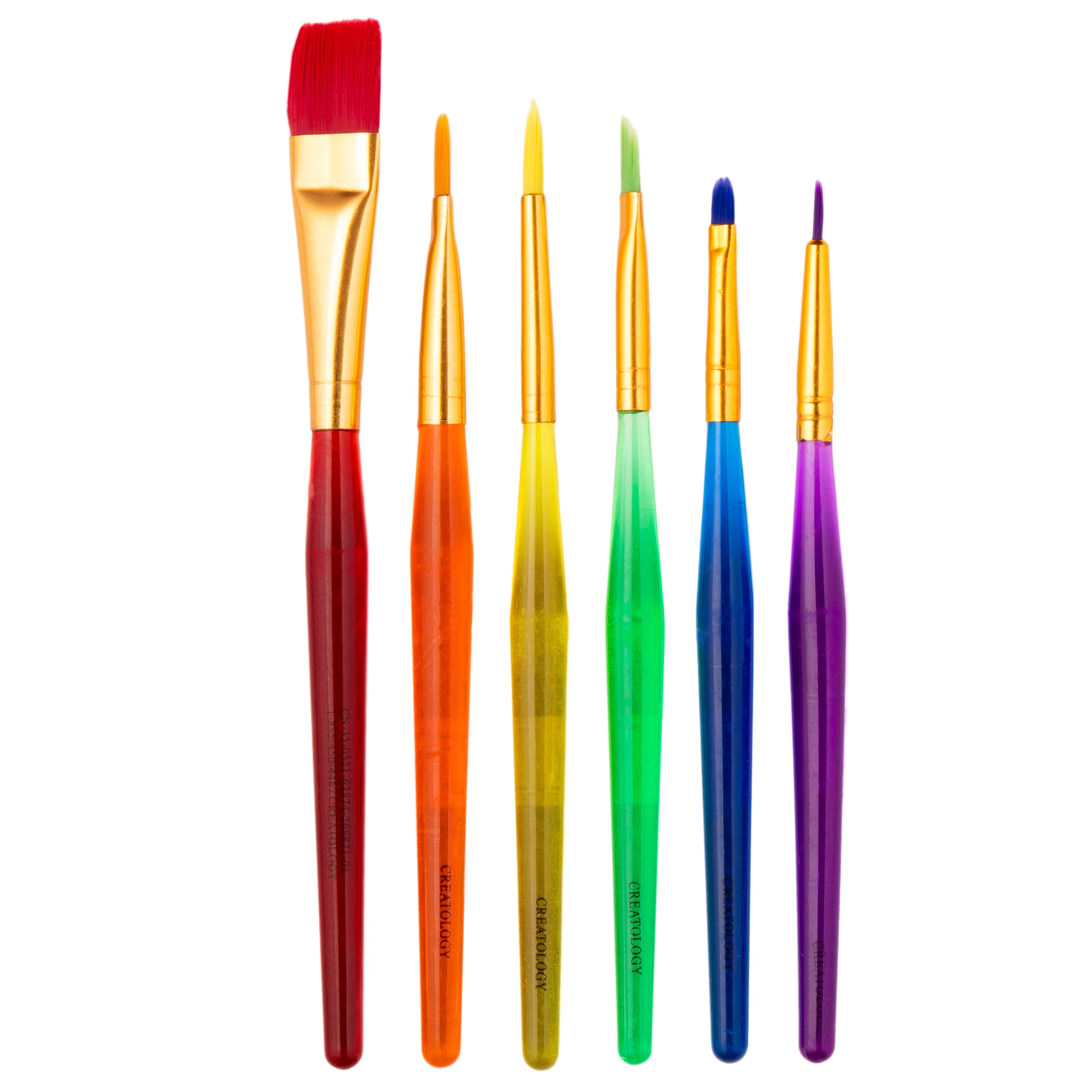 12 Packs: 6 ct. (72 total) Taklon Bristle Paintbrushes by Creatology™