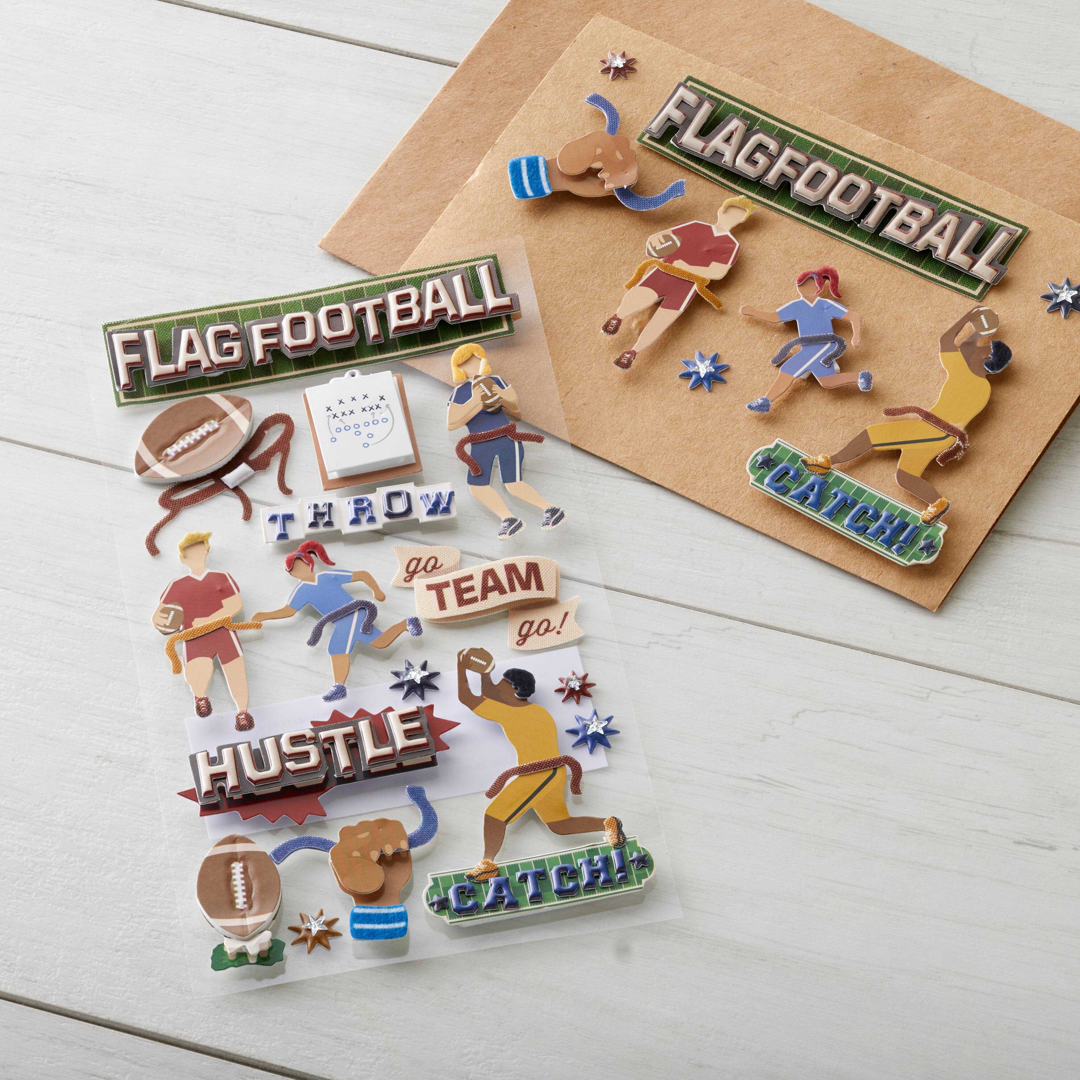 12 Pack: Flag Football Dimensional Stickers by Recollections&#x2122;