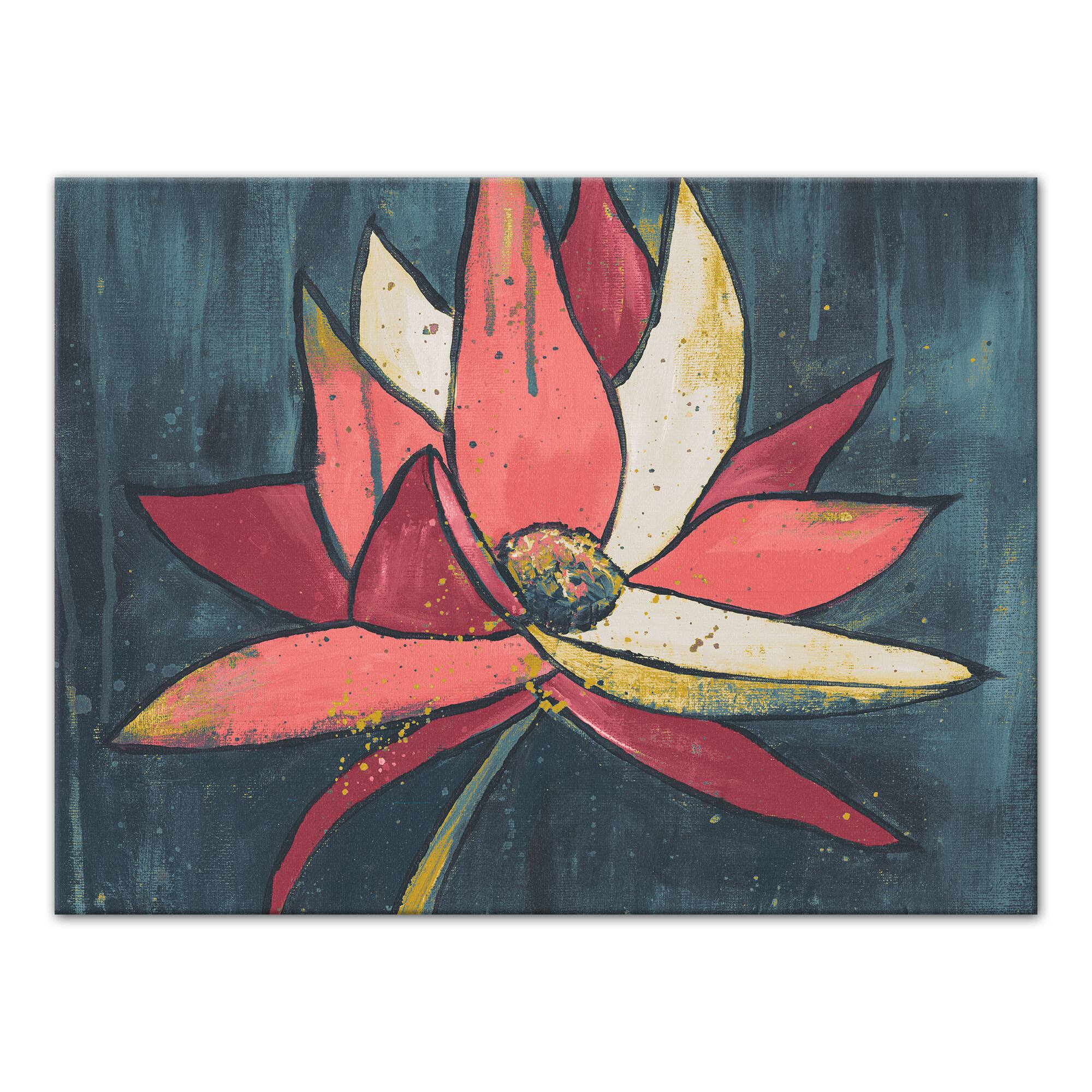 Pink Lotus 16" x 12" Canvas Wall Art