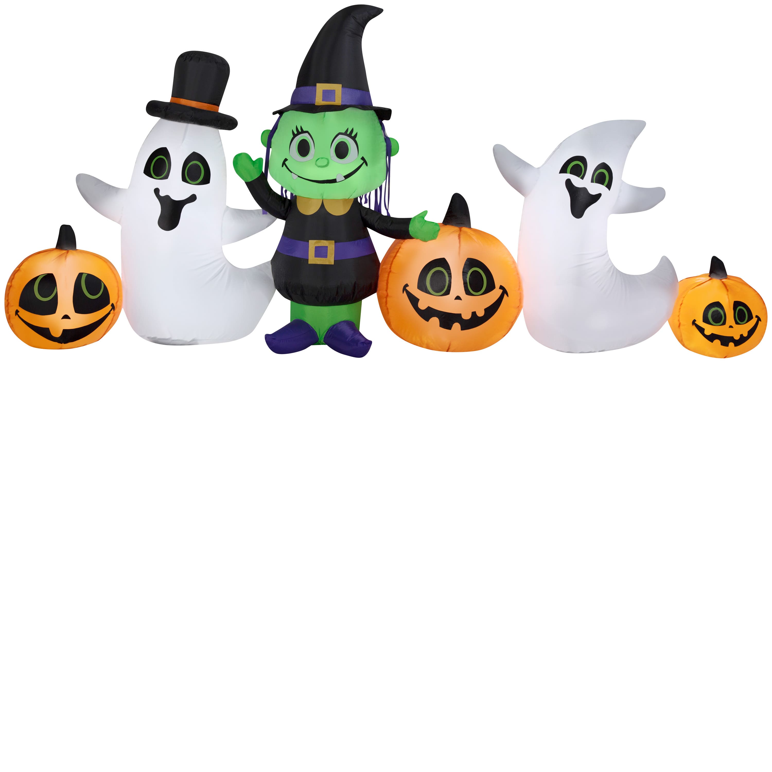 4ft. Airblown® Inflatable Halloween Witch, Ghosts & Jack-O-Lantern ...