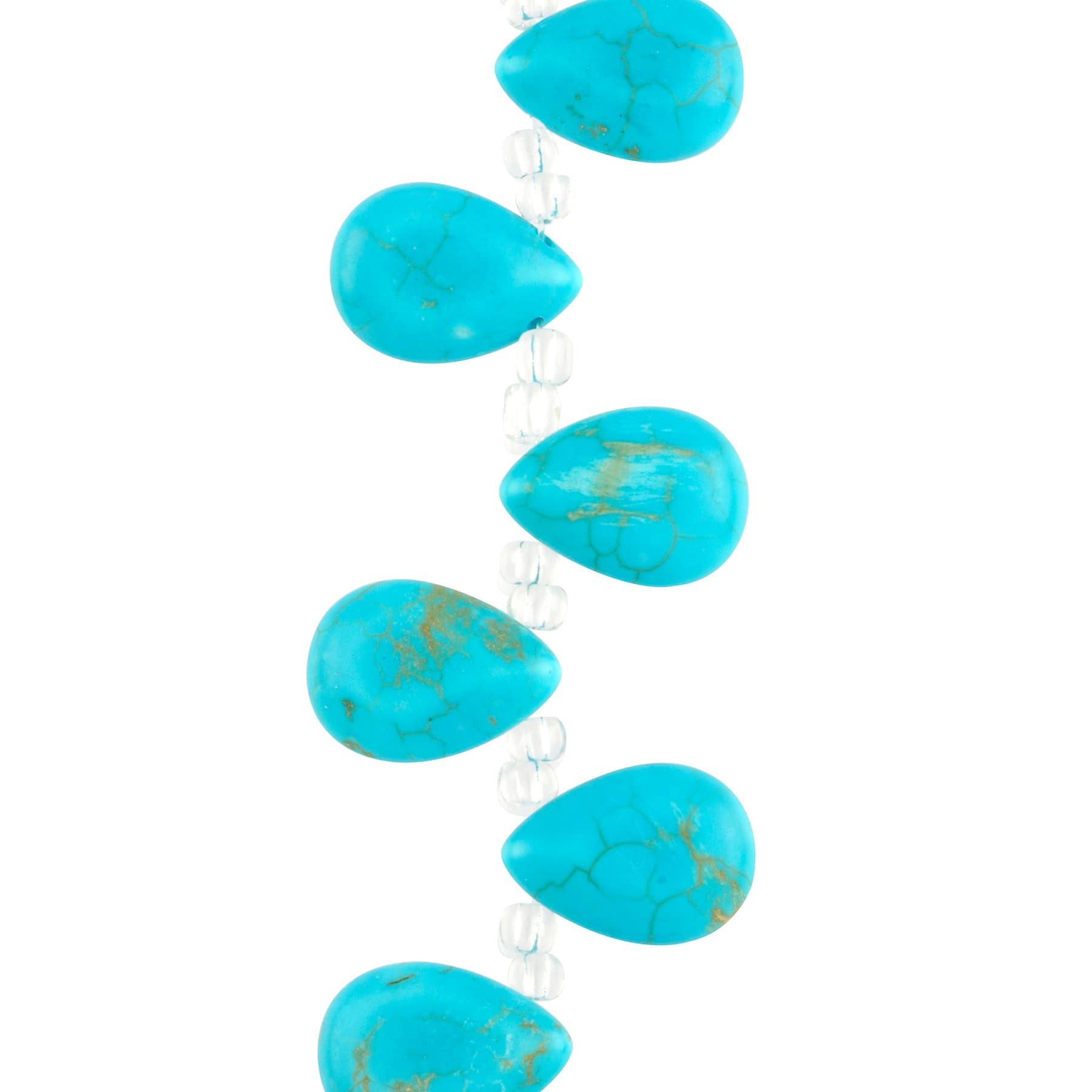 Turquoise Dyed Reconstituted Howlite Teardrop Beads, 17mm by Bead Landing™