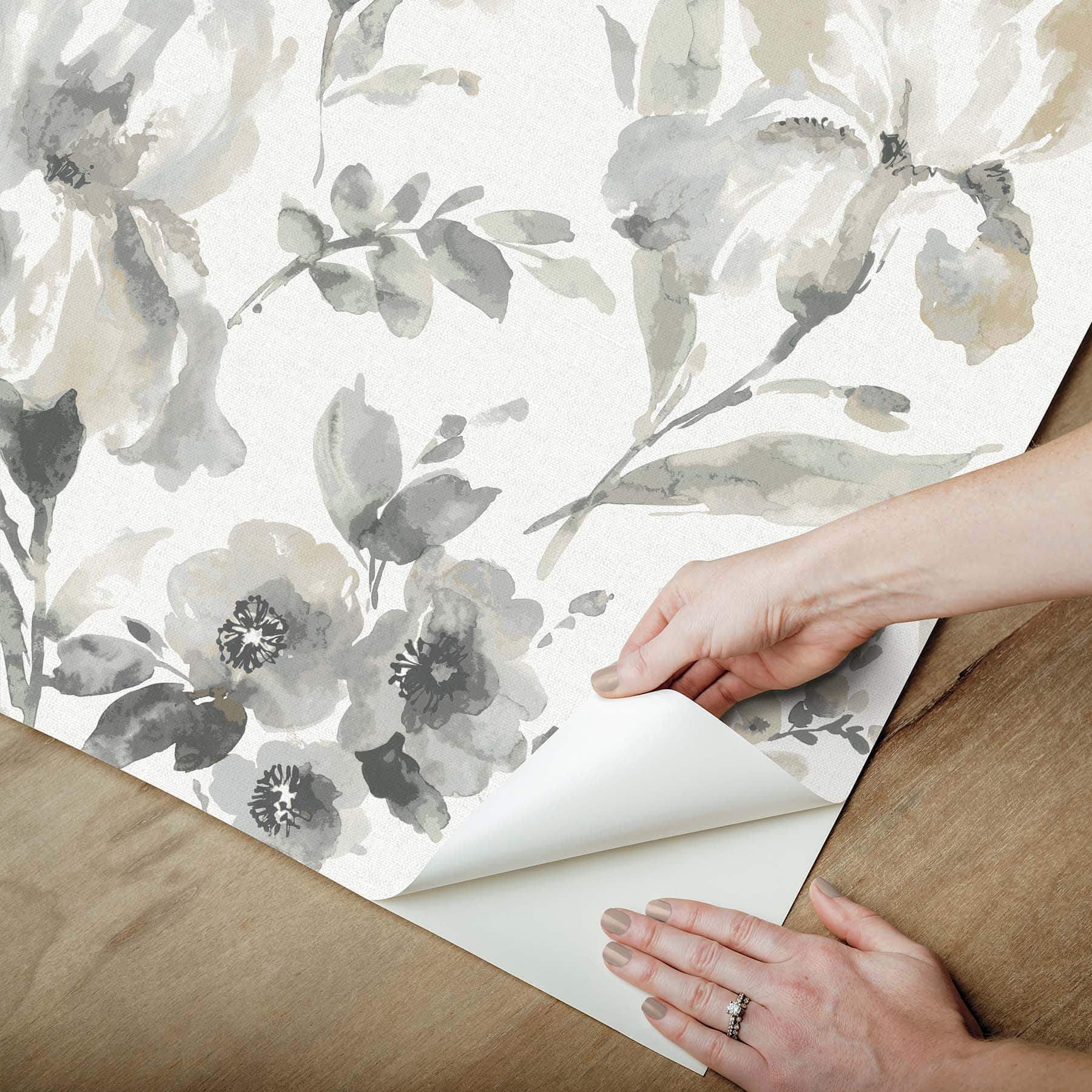 RoomMates Gray Iris Peel & Stick Wallpaper