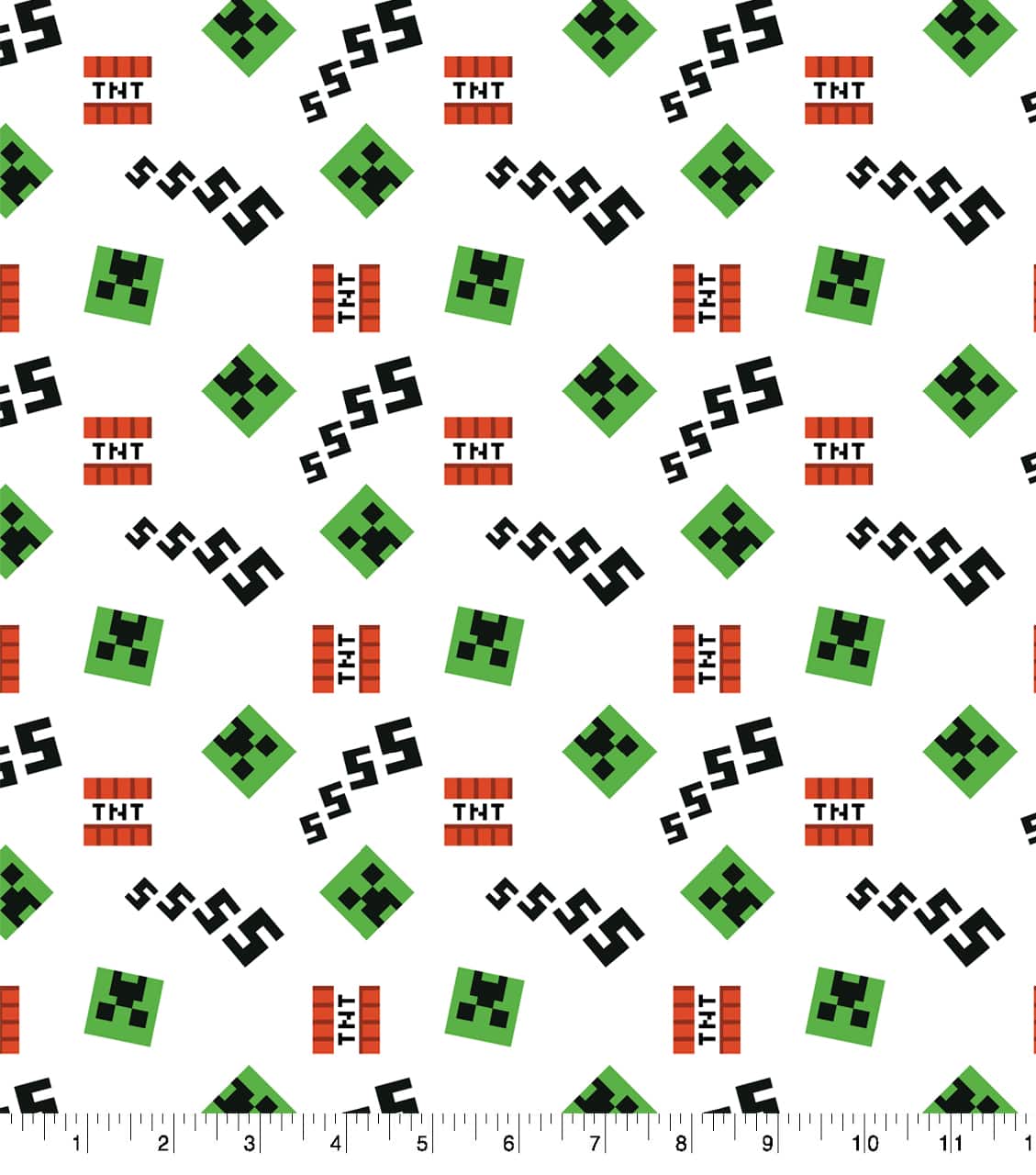 Mojang Minecraft Creeper & Icons Cotton Fabric