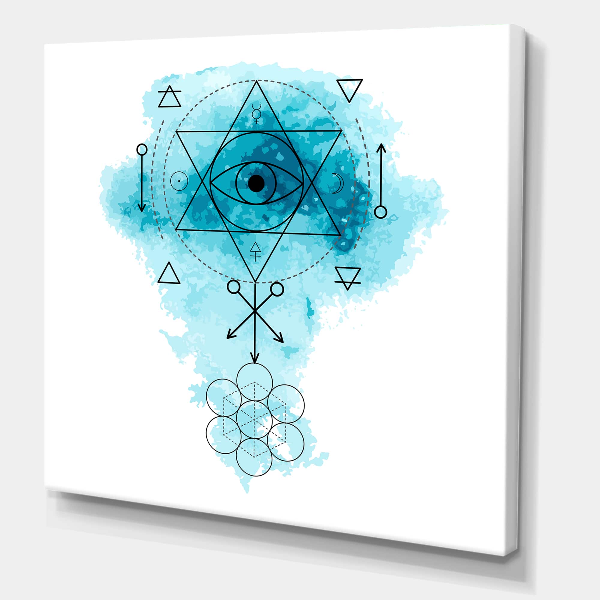 Designart - Symbol of Alchemy and Sacred Geometry II - Bohemian &#x26; Eclectic Canvas Wall Art Print