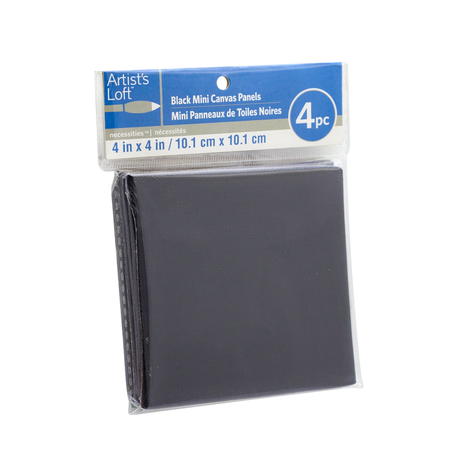 12 Packs: 4 Ct. (48 Total) 3 inch x 3 inch Black Mini Canvas by Artist's Loft Necessities, Size: 3” x 3”