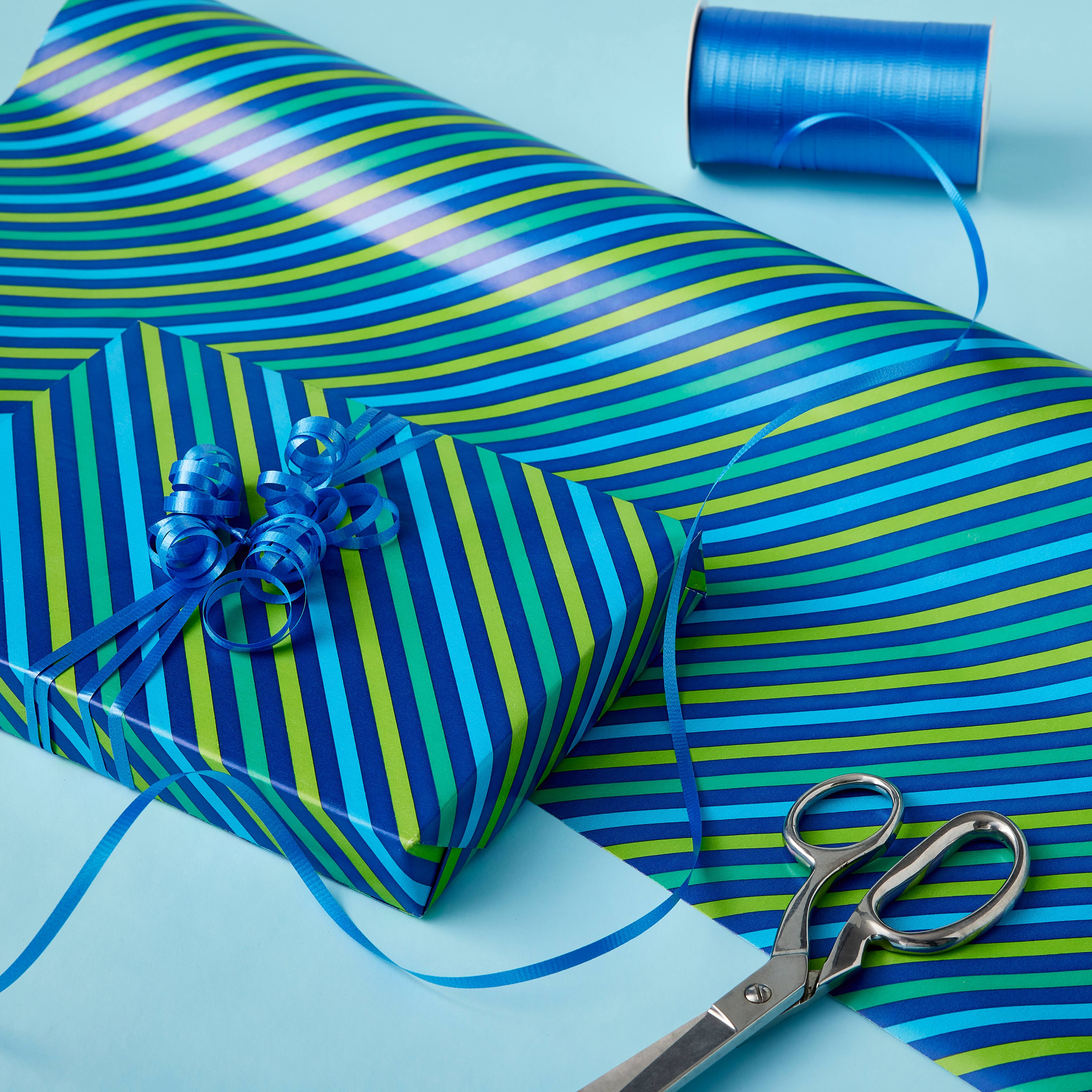 Striped sale gift wrap