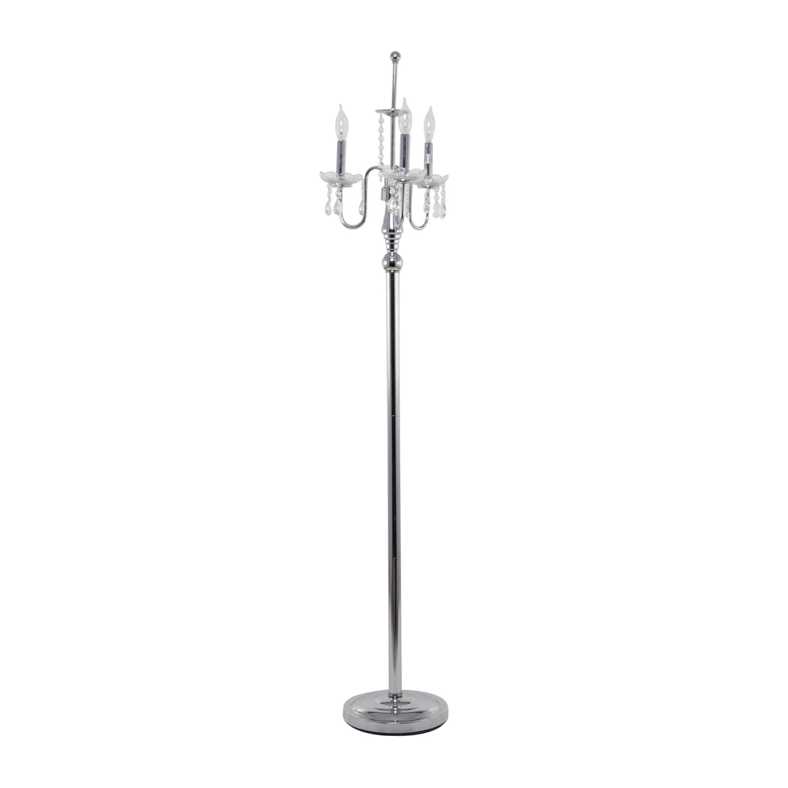 Silver Metal Floor Lamp 16&#x22; x 16&#x22; x 63&#x22;